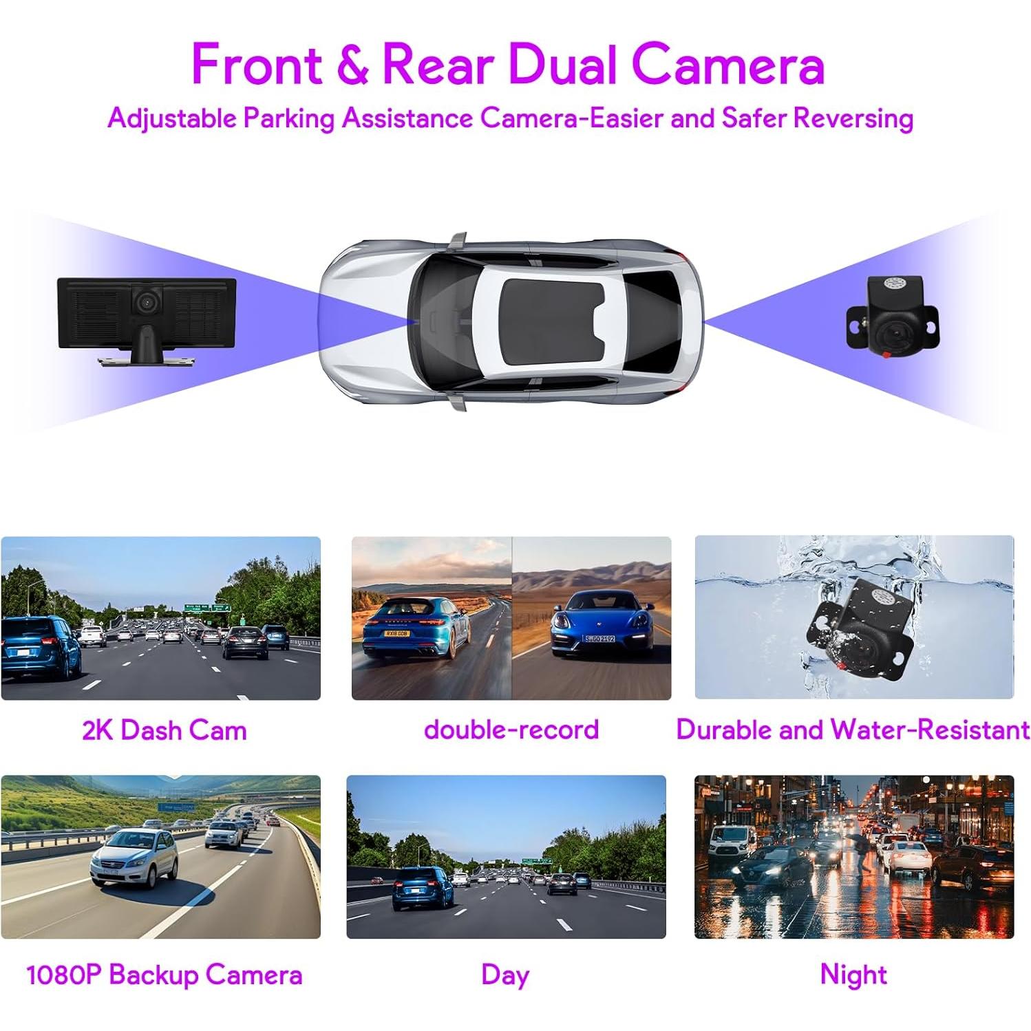 Pantalla Inalámbrica Carplay NUOTIAN 26.06 cm con Cámara HD