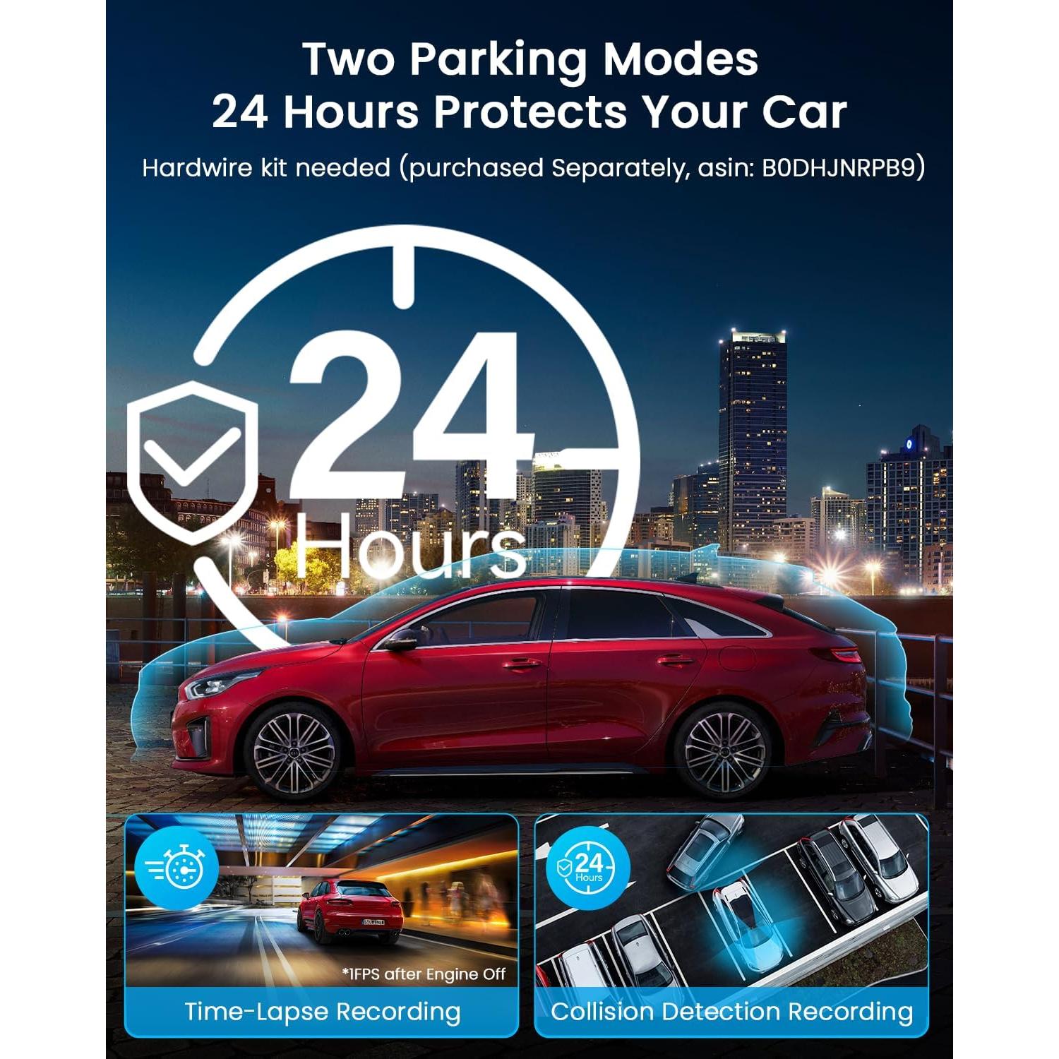 Cámara de Salpicadero iiwey N7 3 Canales 3K+1080P con SD 128GB