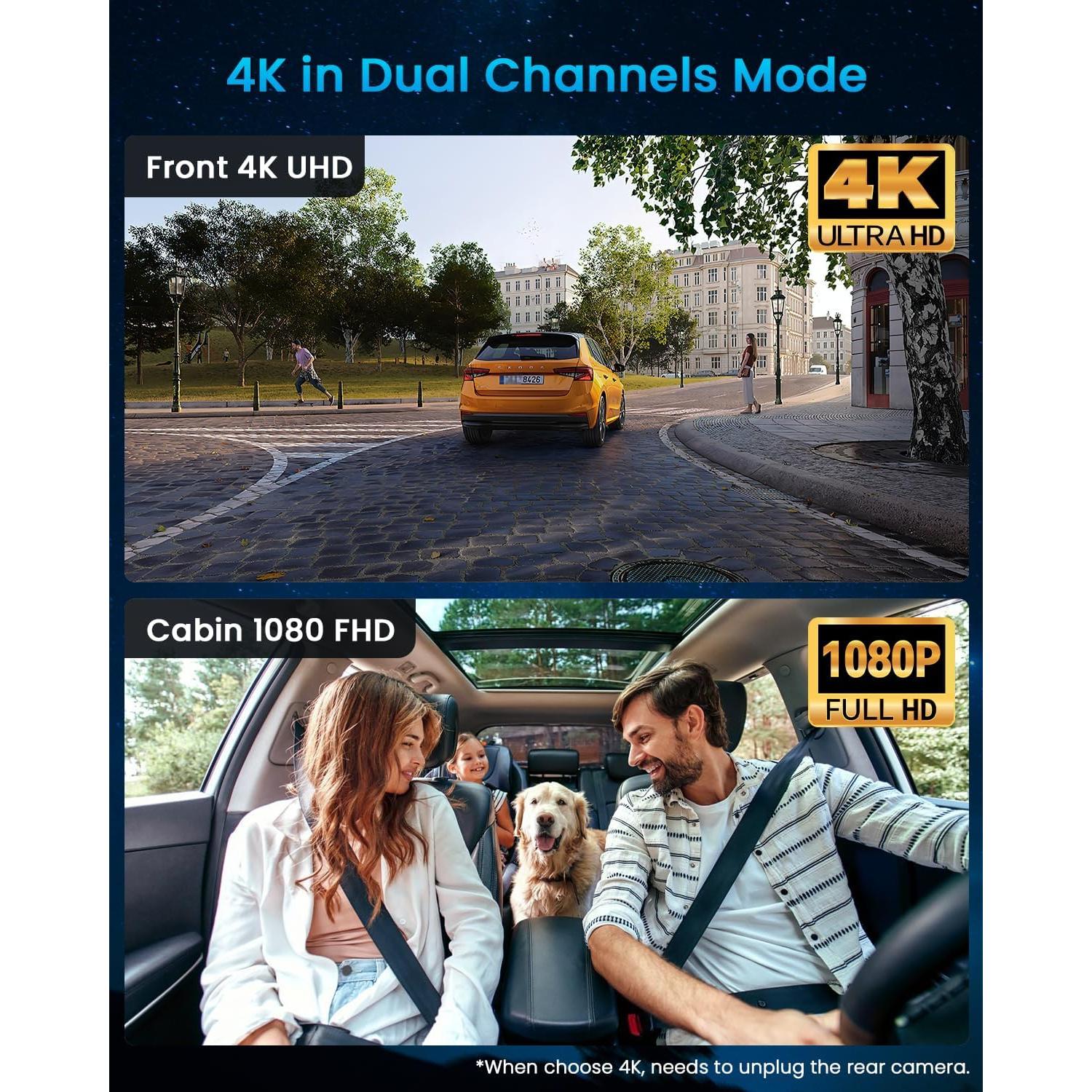 Cámara de Salpicadero iiwey N7 3 Canales 3K+1080P con SD 128GB