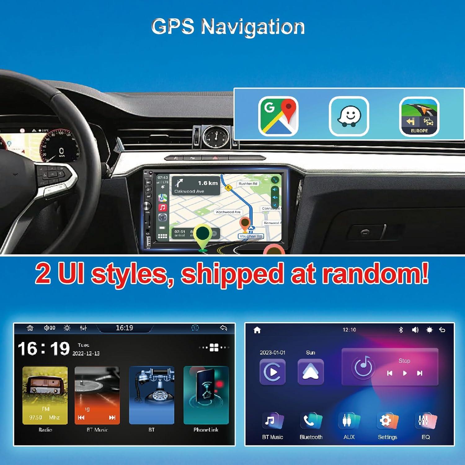 Estéreo Doble Din Durxenmnt 7" HD Bluetooth 5.1 CarPlay Android Auto
