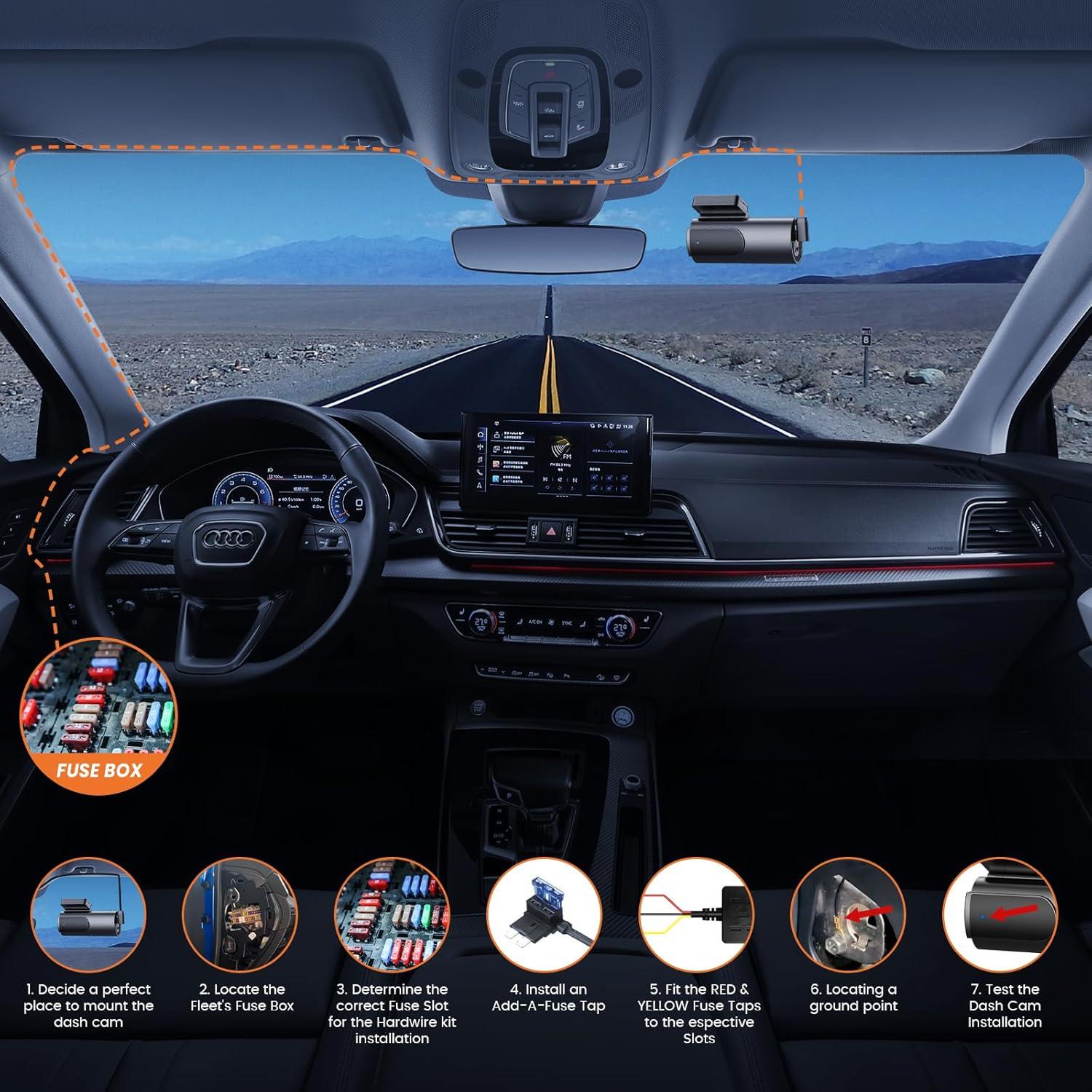 Kit de Cableado Duro GKU para Dash Cam 12V-24V a 5V