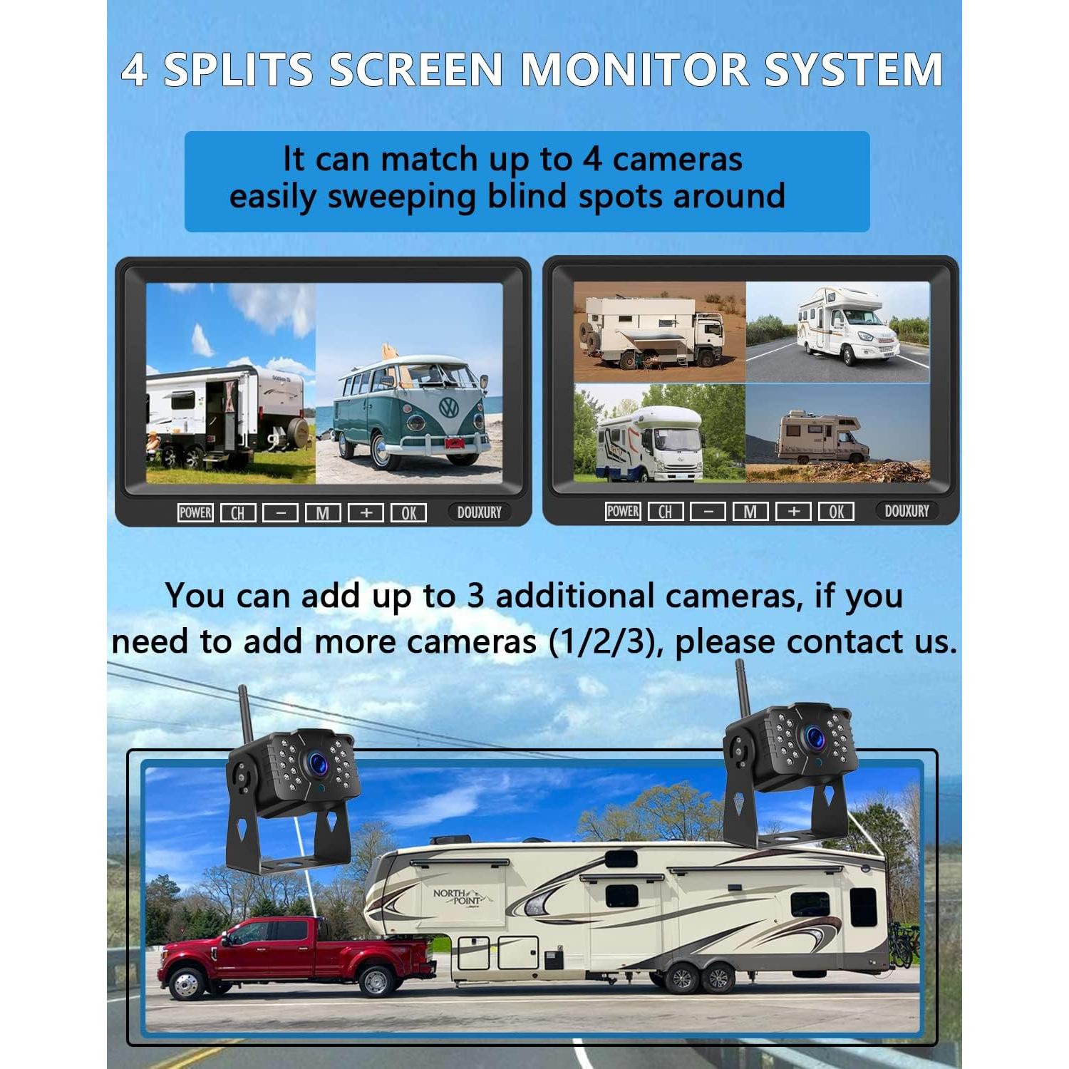 Cámara de Respaldo Inalámbrica DOUXURY HD 1080P IP69 170°