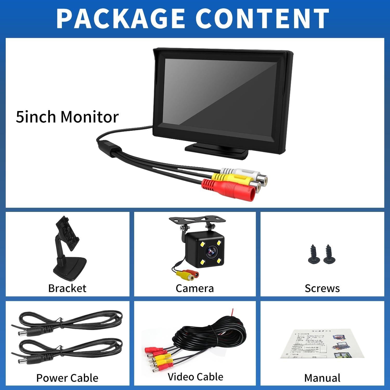 Cámara de Respaldo Kairiyard con Monitor LCD 5" HD IP69