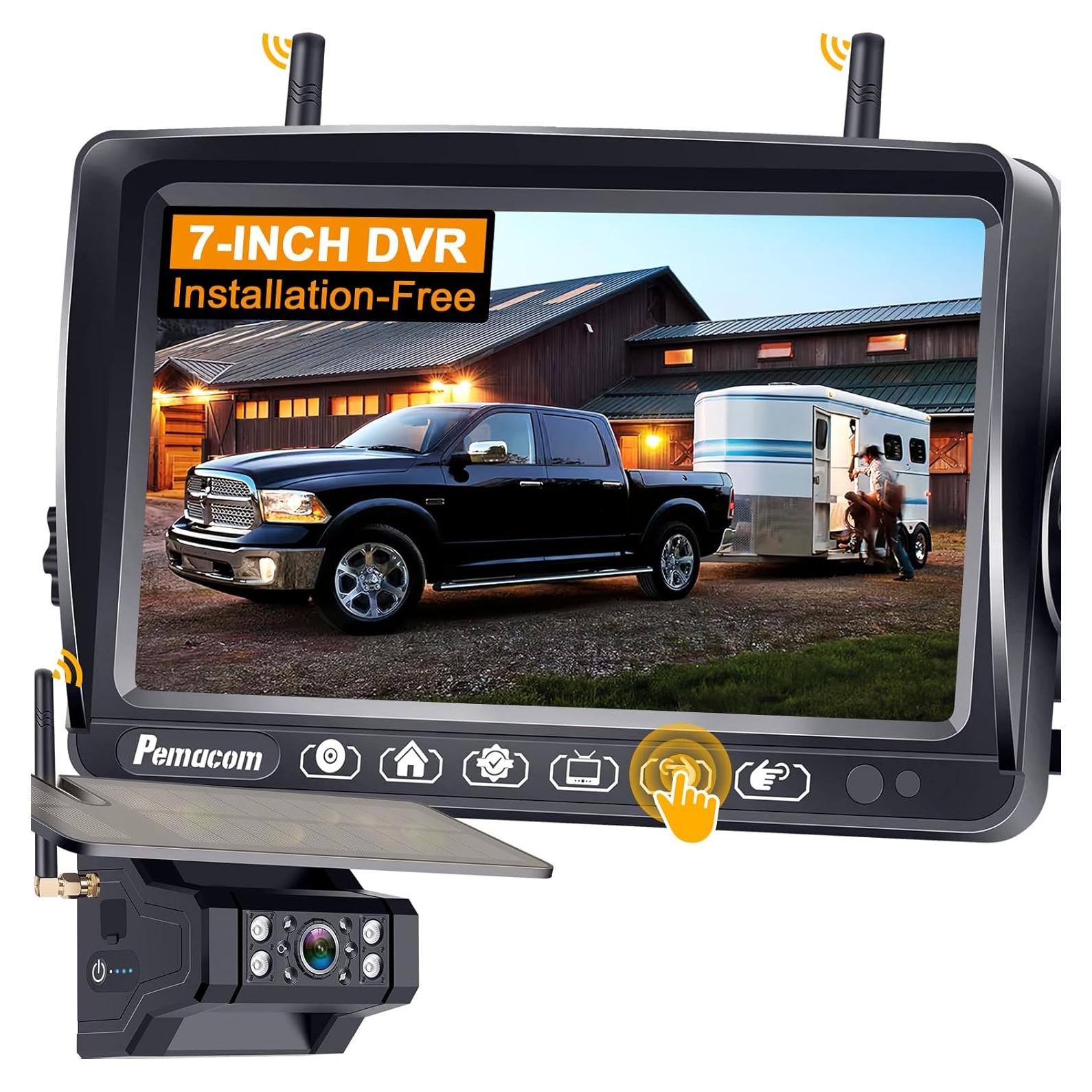 Cámara de Respaldo Inalámbrica Solar HD 1080P 7" - RV y Remolque