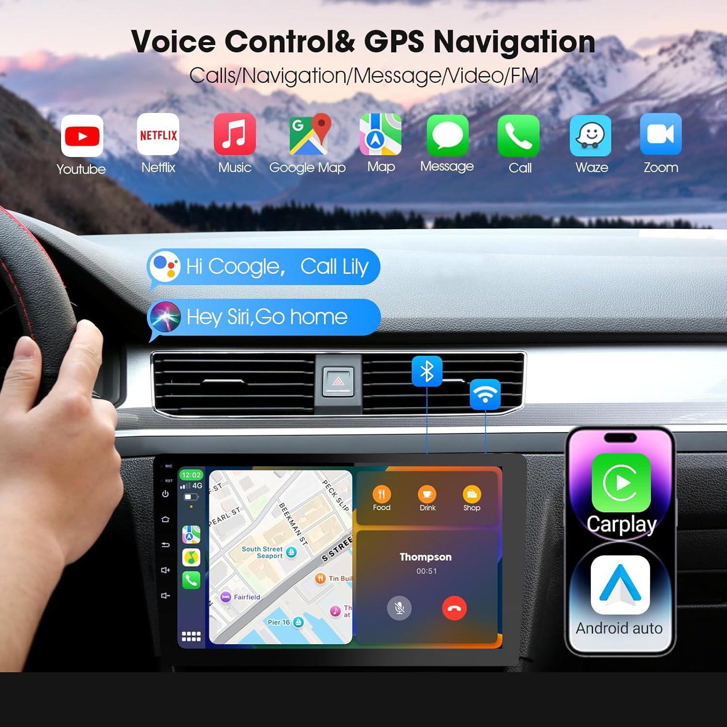 Estéreo Doble Din Haudio 9" CarPlay Inalámbrico y GPS