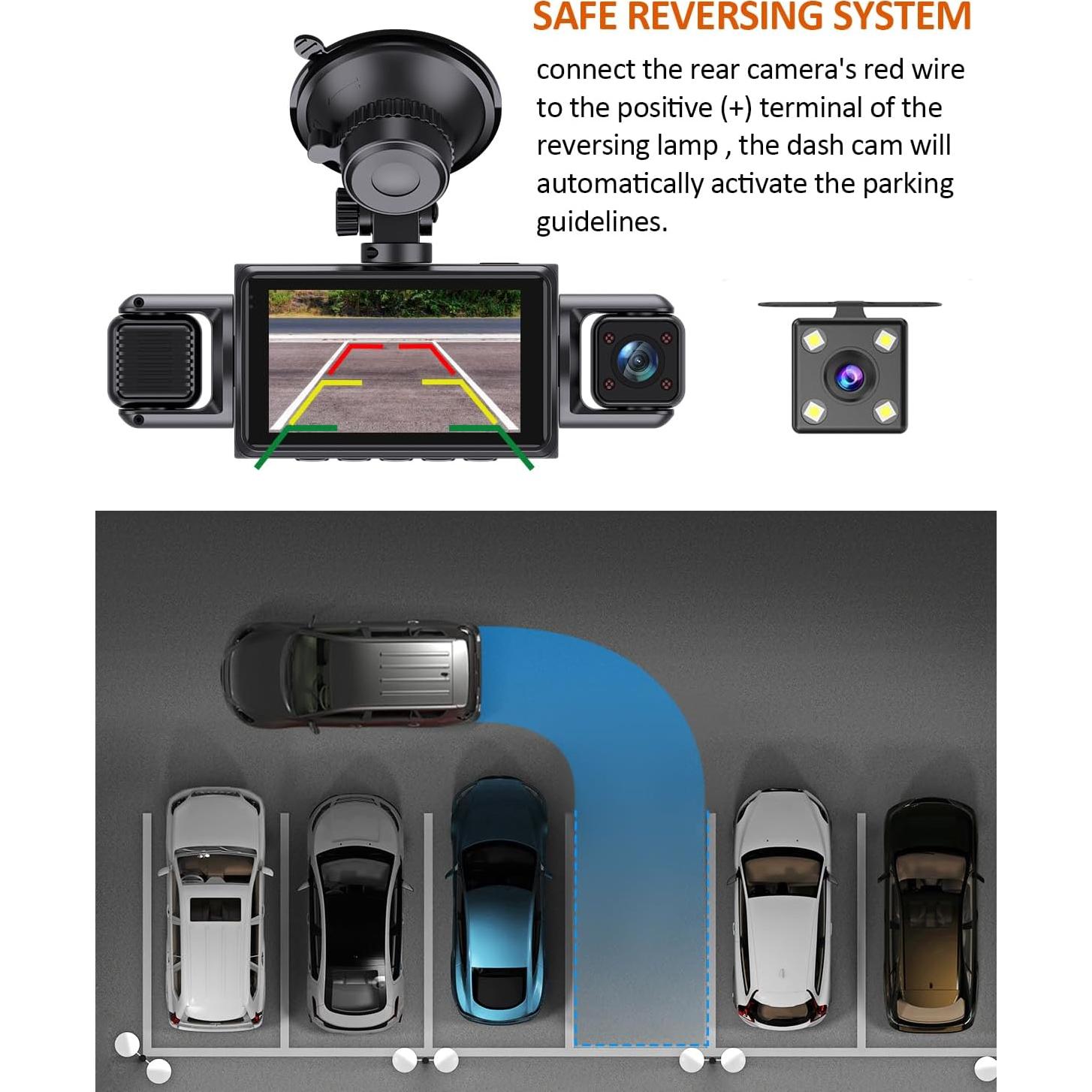 Cámara Dash 4 Canales ZKCAMSPY 1080P WiFi con Tarjeta 32GB