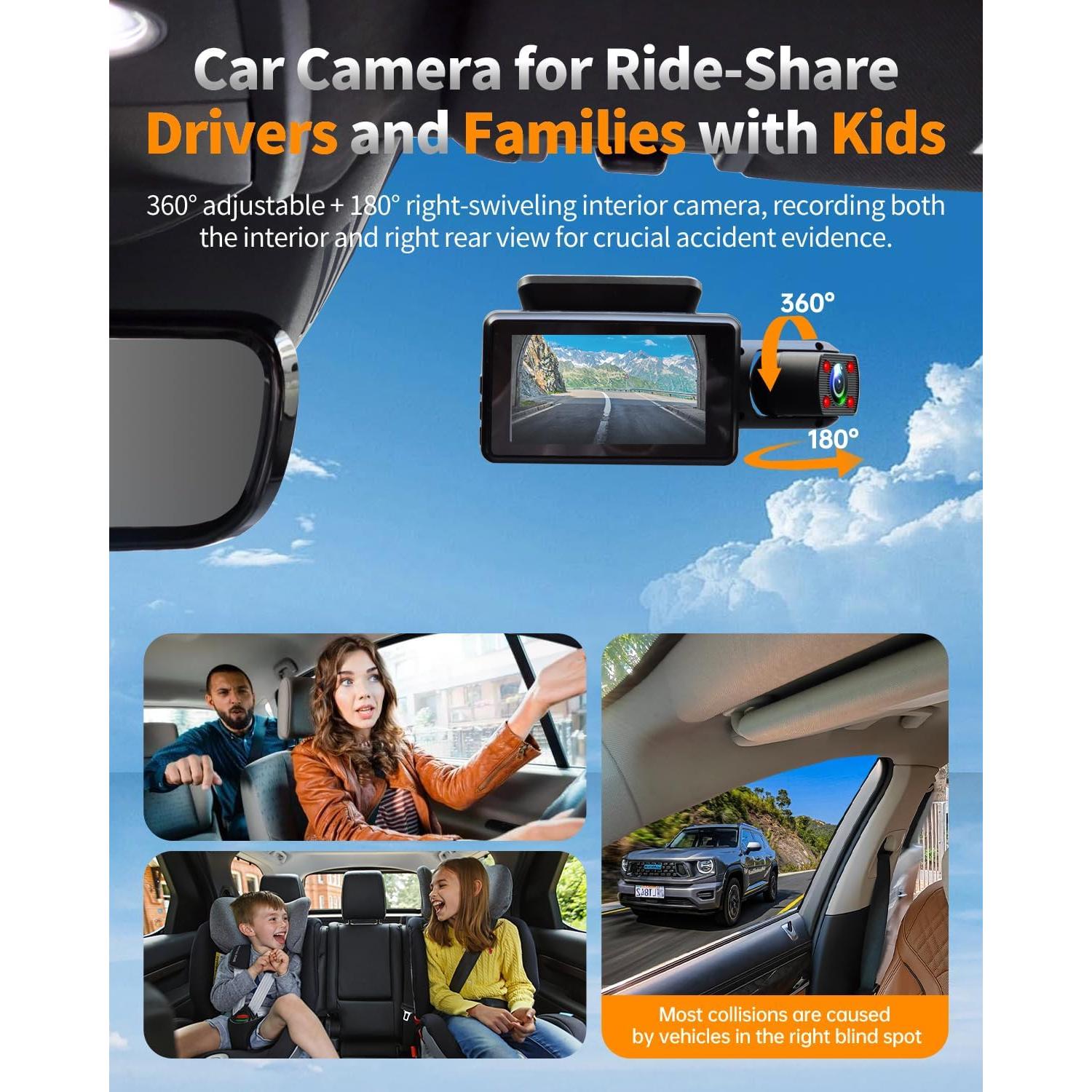 Cámara Dash Dual Juscar G60 2.5K + 1080P WiFi GPS