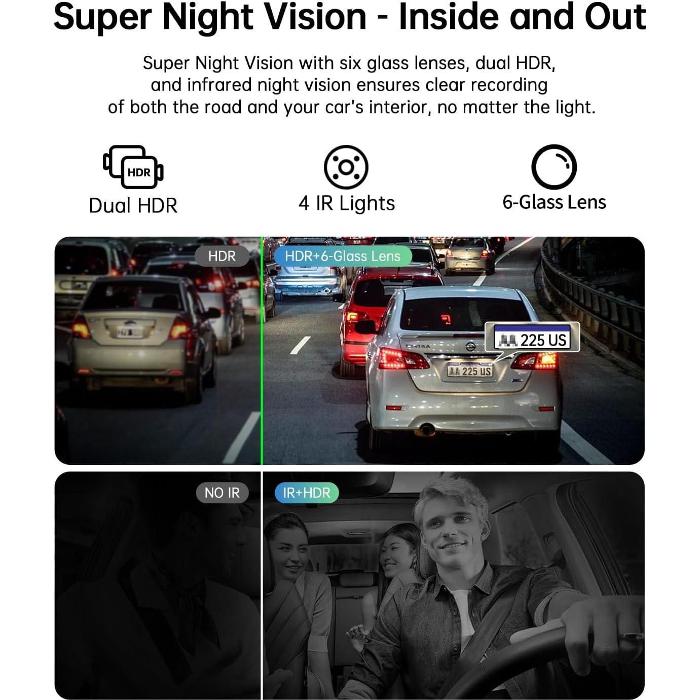 Cámara Dash Dual Juscar G60 2.5K + 1080P WiFi GPS