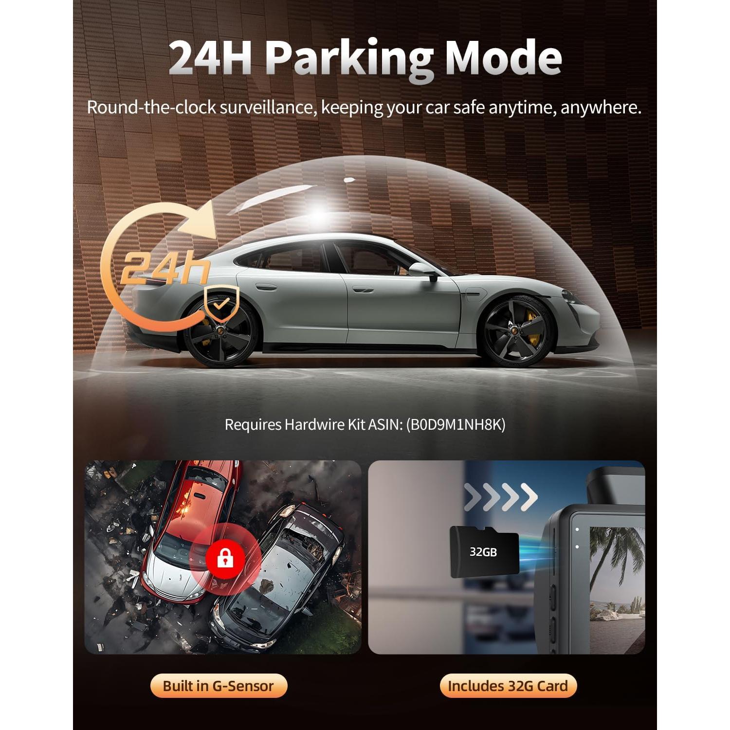 Cámara Dash Dual Juscar G60 2.5K + 1080P WiFi GPS