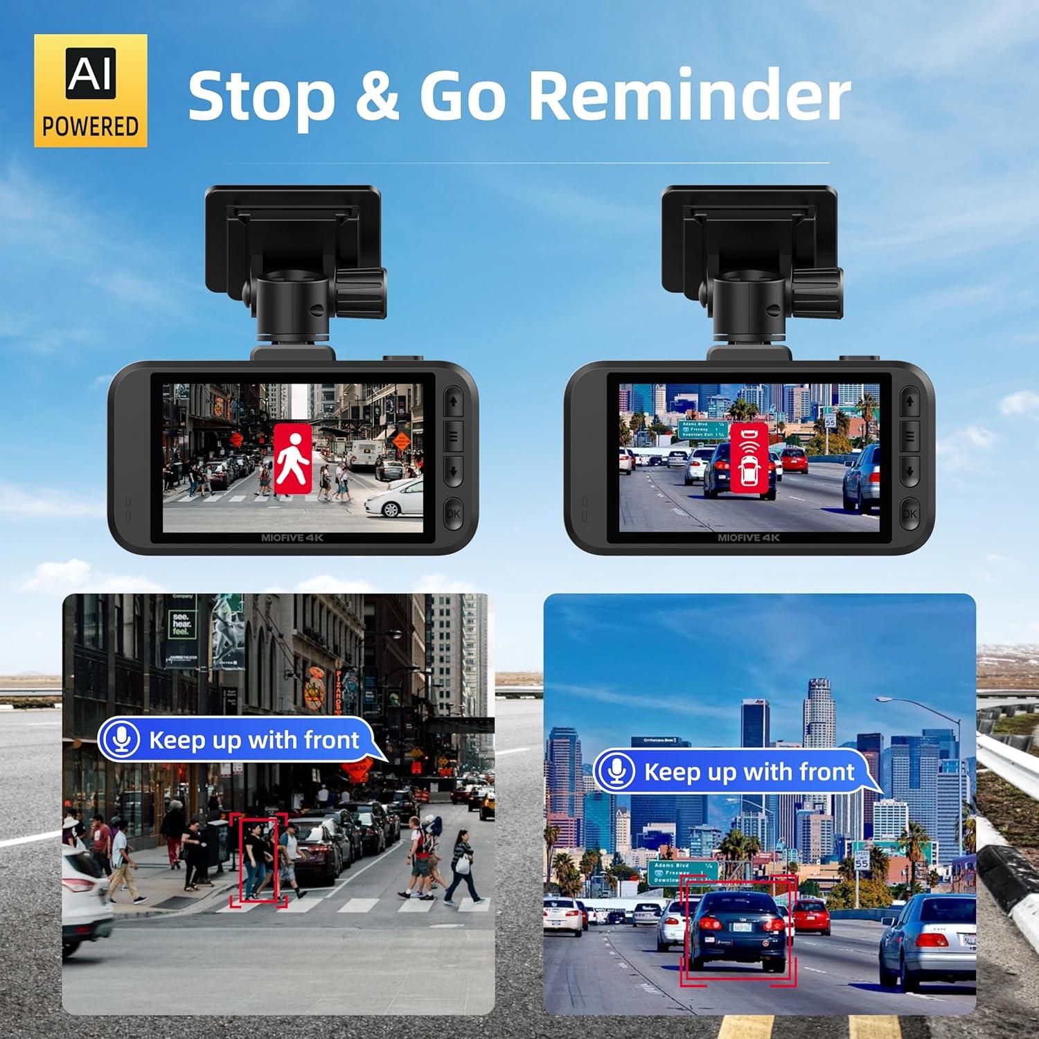 Cámara de Coche Miofive S1 4K, WiFi, GPS, Pantalla 7.62cm