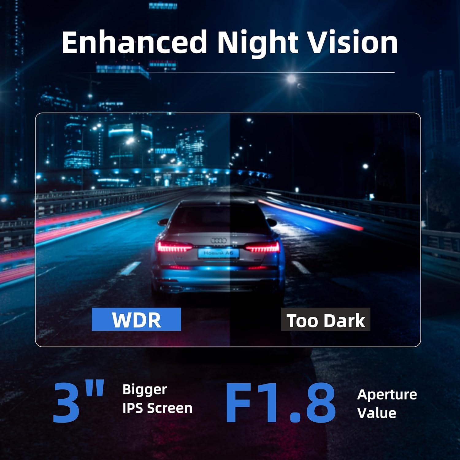 Cámara de Coche Miofive S1 4K, WiFi, GPS, Pantalla 7.62cm