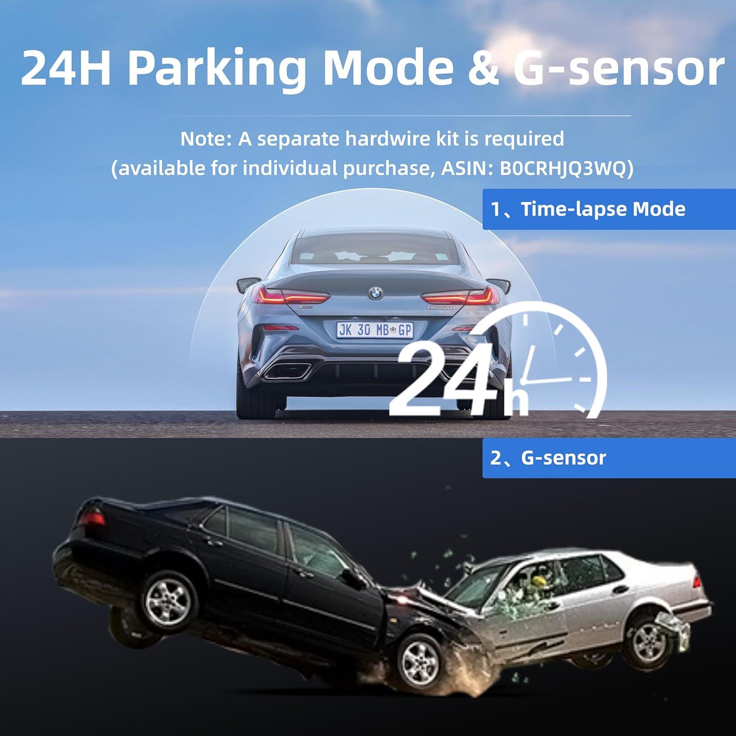 Cámara de Coche Miofive S1 4K, WiFi, GPS, Pantalla 7.62cm