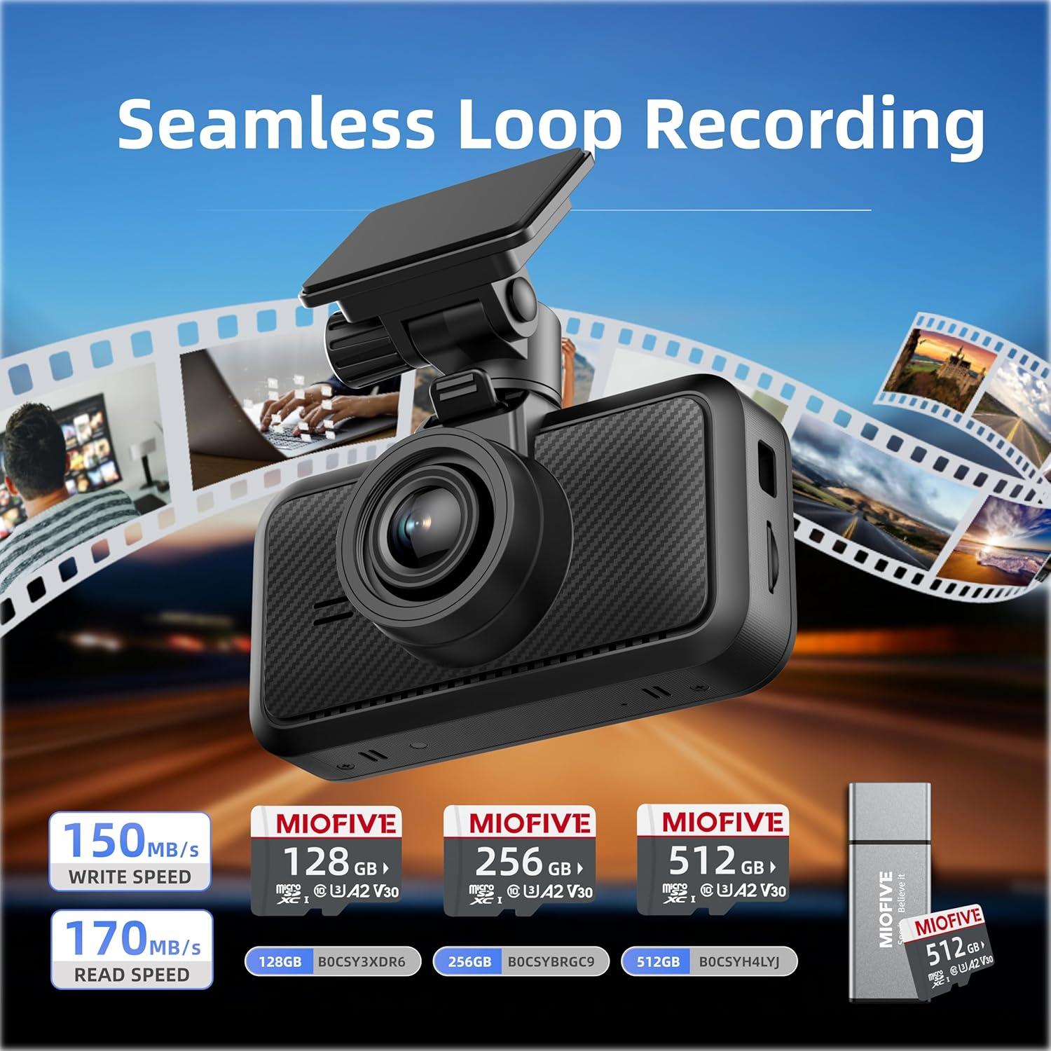 Cámara de Coche Miofive S1 4K, WiFi, GPS, Pantalla 7.62cm