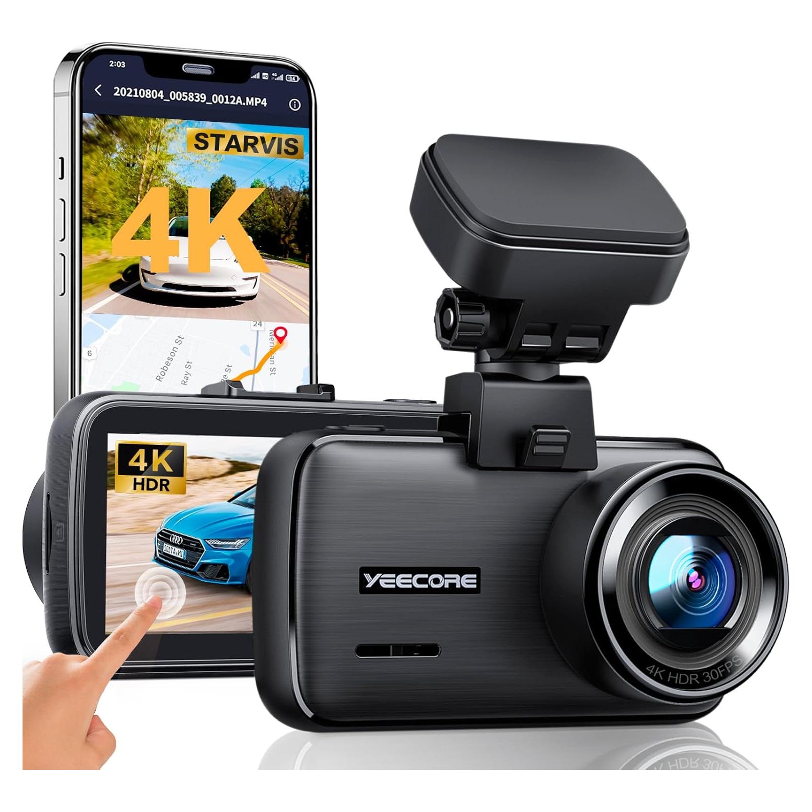 Cámara Dash 4K YEECORE con WiFi y GPS, Pantalla Táctil