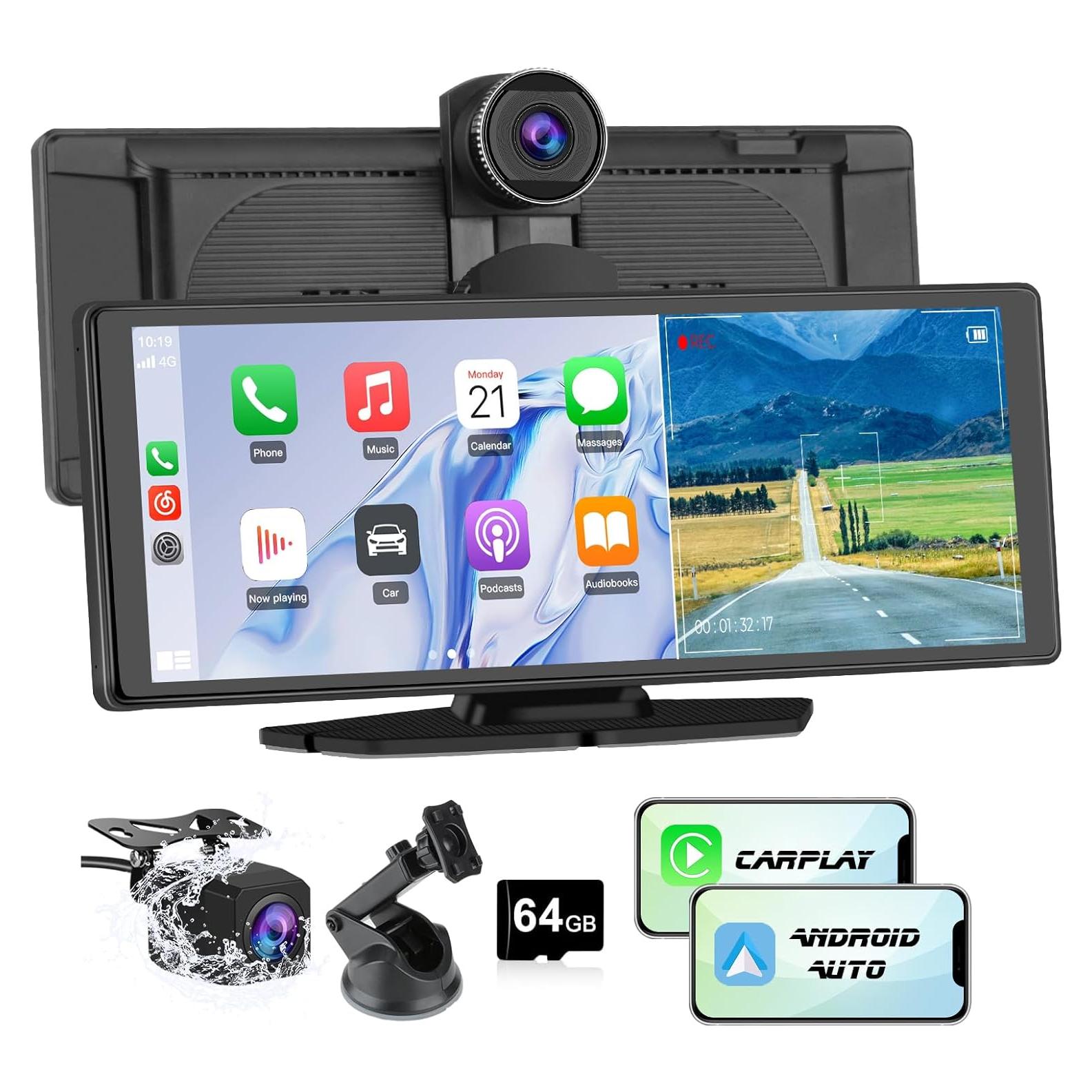 Pantalla CarPlay Inalámbrica Pyniro 10" con Cámara 4K