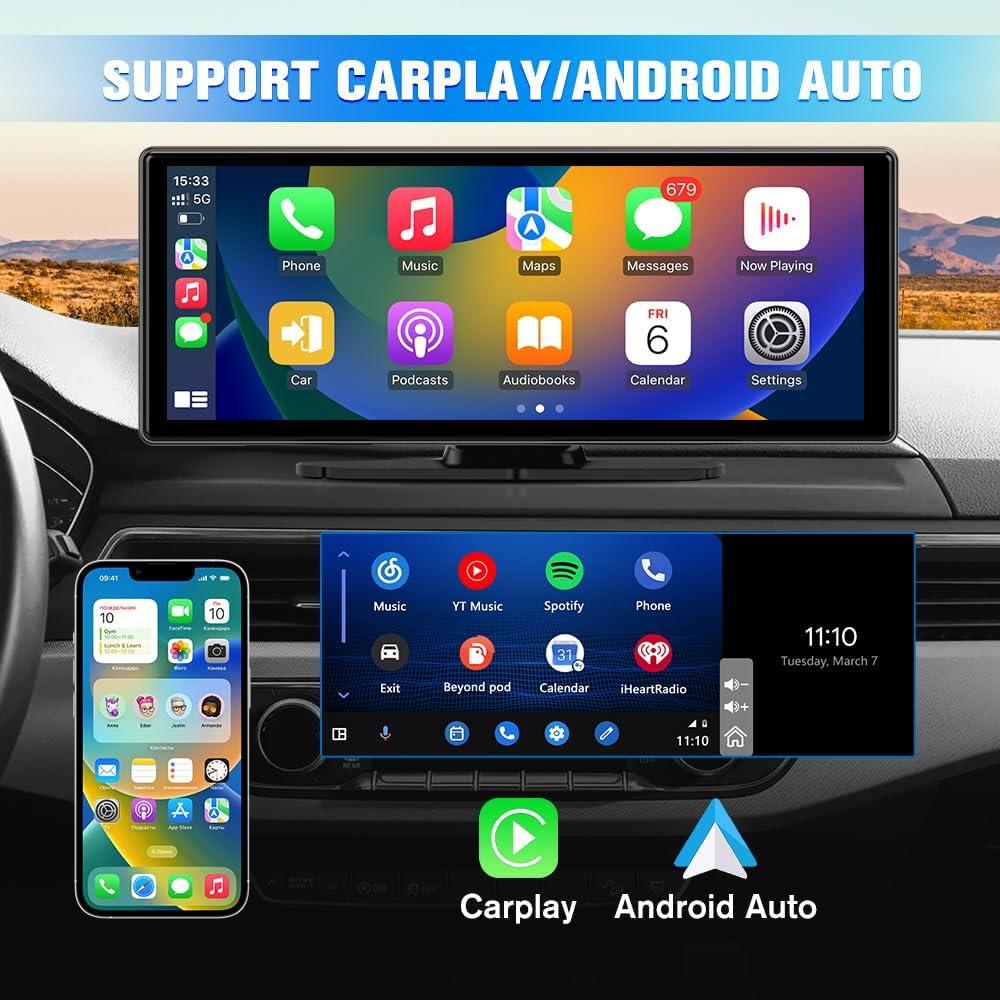Pantalla CarPlay Inalámbrica Pyniro 10" con Cámara 4K