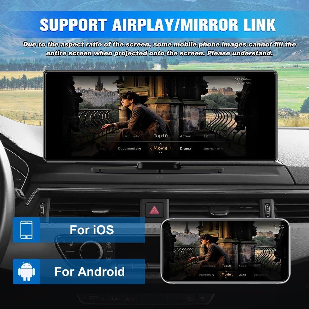 Pantalla CarPlay Inalámbrica Pyniro 10" con Cámara 4K