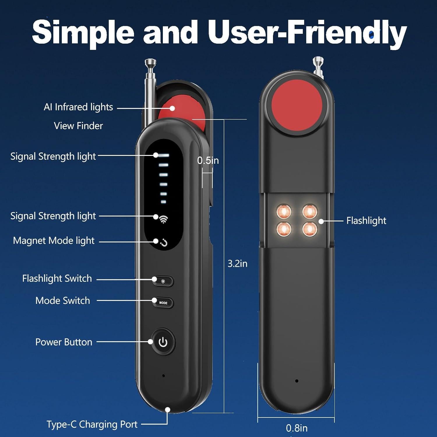 Detector de Cámaras Ocultas OneBird T01 - Portátil y Eficaz