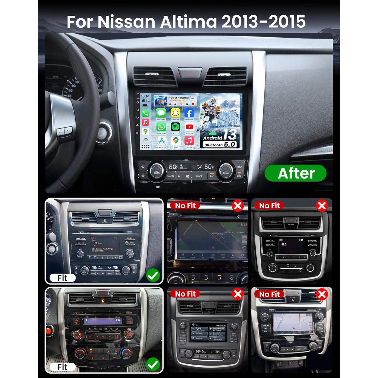 Estéreo de Coche Fortdows 10'' Android 12 para Nissan Altima 2013-2015