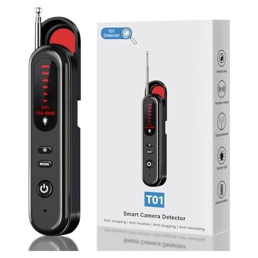 Detector de Cámara Oculta SEVENPARK T01 Portátil 5 Niveles Sensibilidad