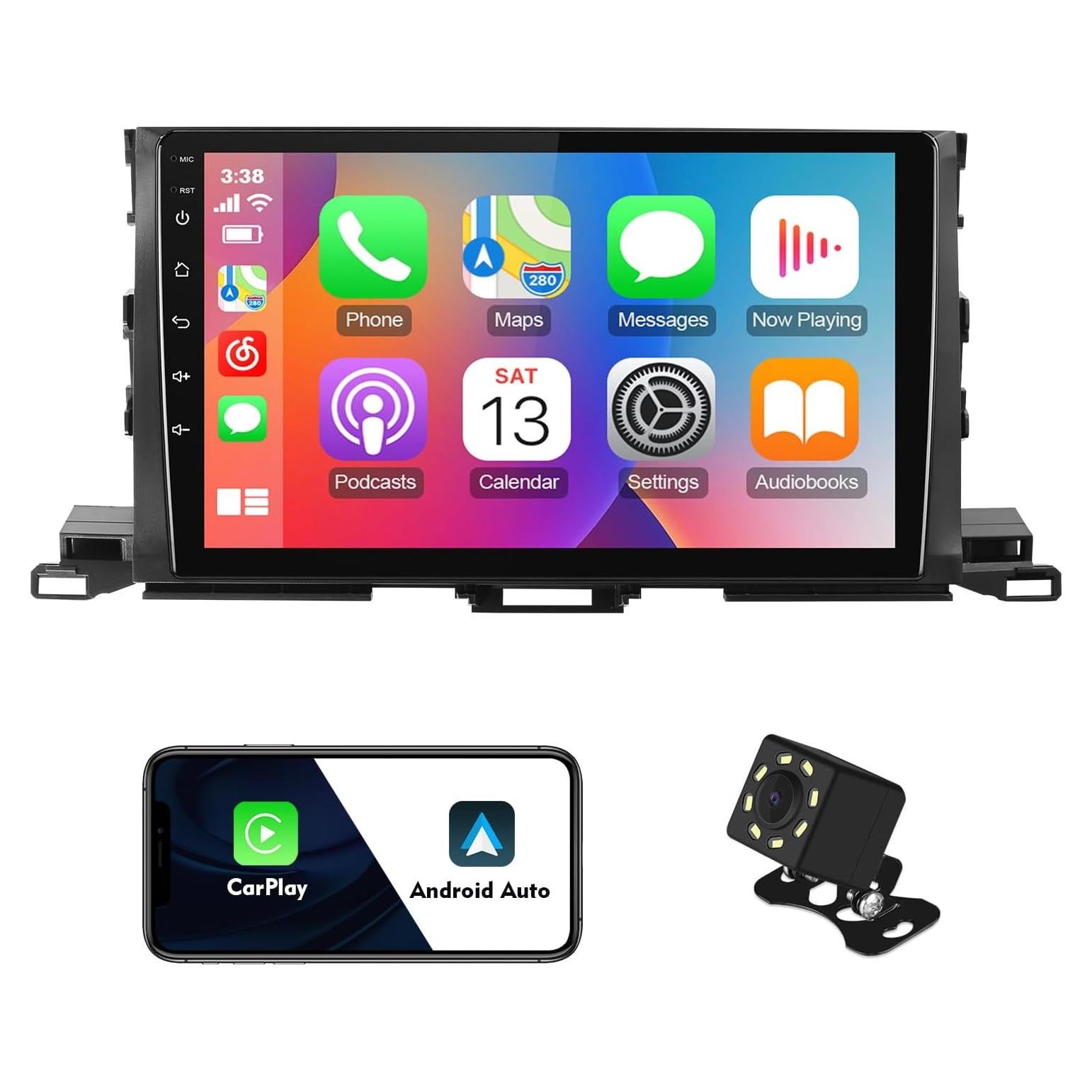 Estéreo de Coche FeirTon Android 12 10.1" Doble Din Toyota Highlander 2014-2019