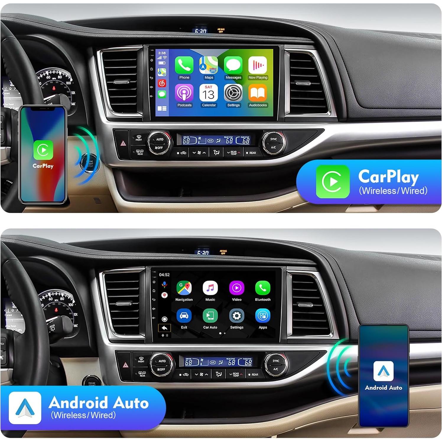 Estéreo de Coche FeirTon Android 12 10.1" Doble Din Toyota Highlander 2014-2019