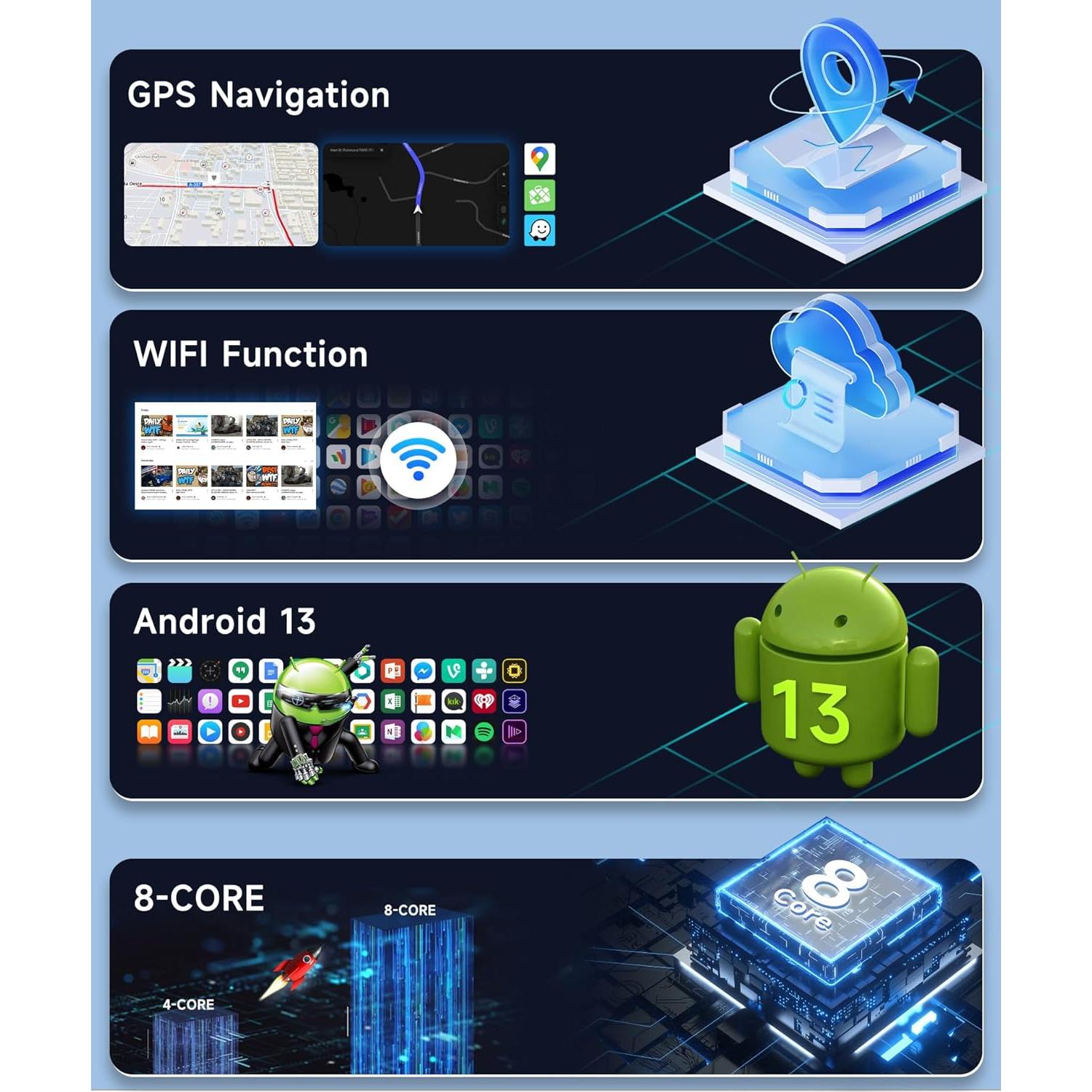 Car Stereo for Honda Civic 2006-2011 Wireless Carplay Android Auto,【8Core 2+64G】 9“ 1280X720P IPS Touch Screen Radio,Android/GPS/WiFi/32EQ 𝐃𝐒𝐏/59UI/Bluetooth5.0/SWC/Backup Camera Car Radio