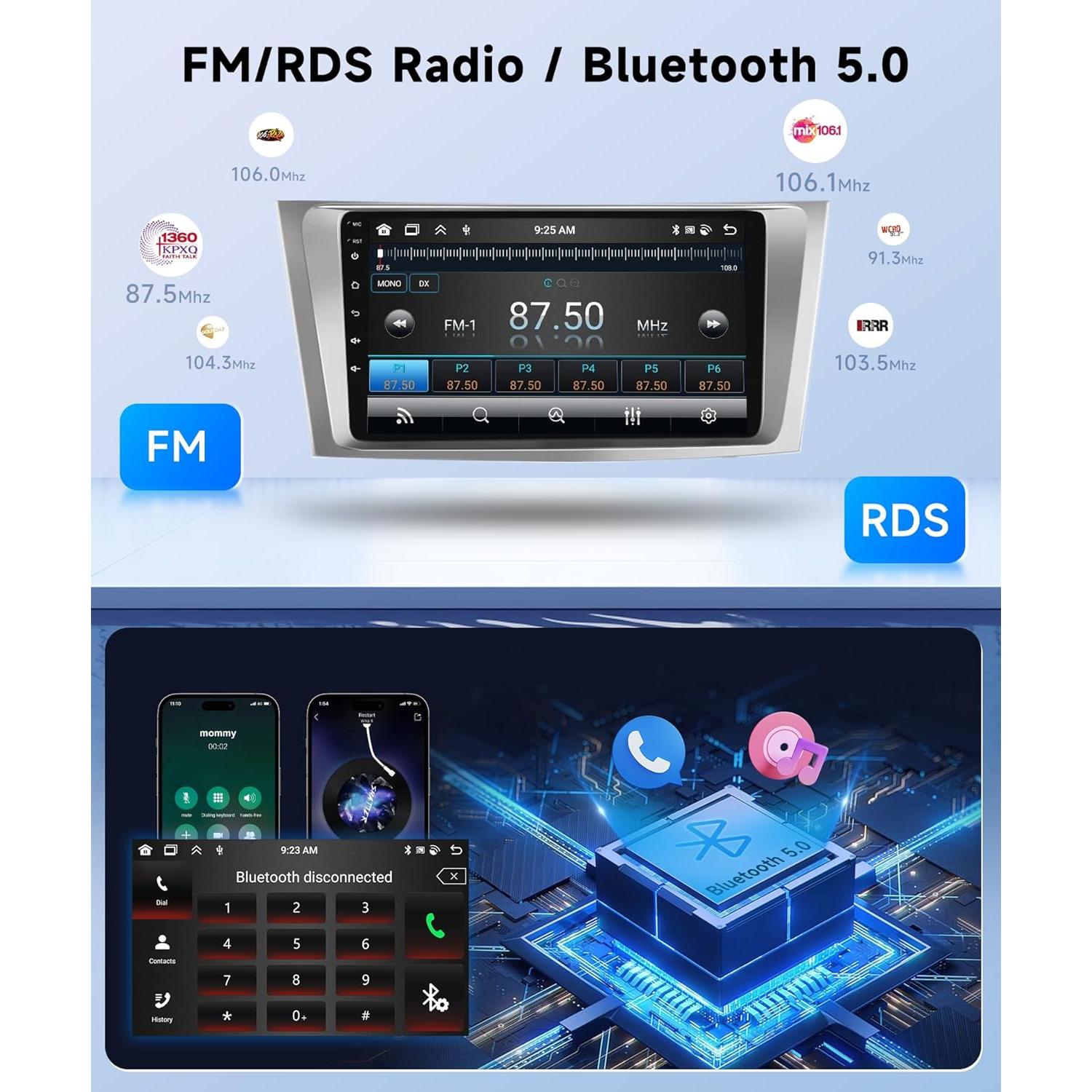 Estéreo de coche METEESER para Toyota Camry 2006-2011, 8 núcleos, 4G+64G, Android 13, pantalla táctil IPS 1280x720, CarPlay y Android Auto inalámbrico