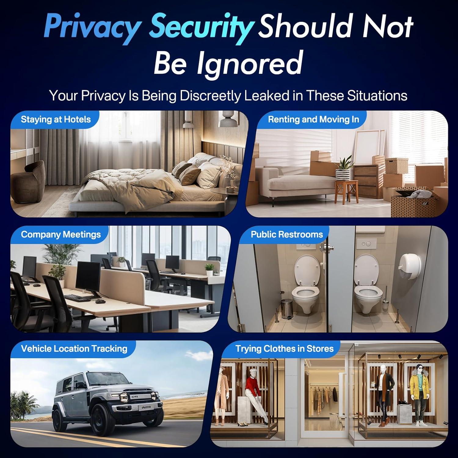 Hidden Camera Detectors - 2025 Pro Bug Detector, Anti Spy Camera Finder & GPS Tracker Detector RF Wireless Device Finder & Vibration Alarm for Travel, Car, Bathroom, Office, 3 Levels 5 Modes