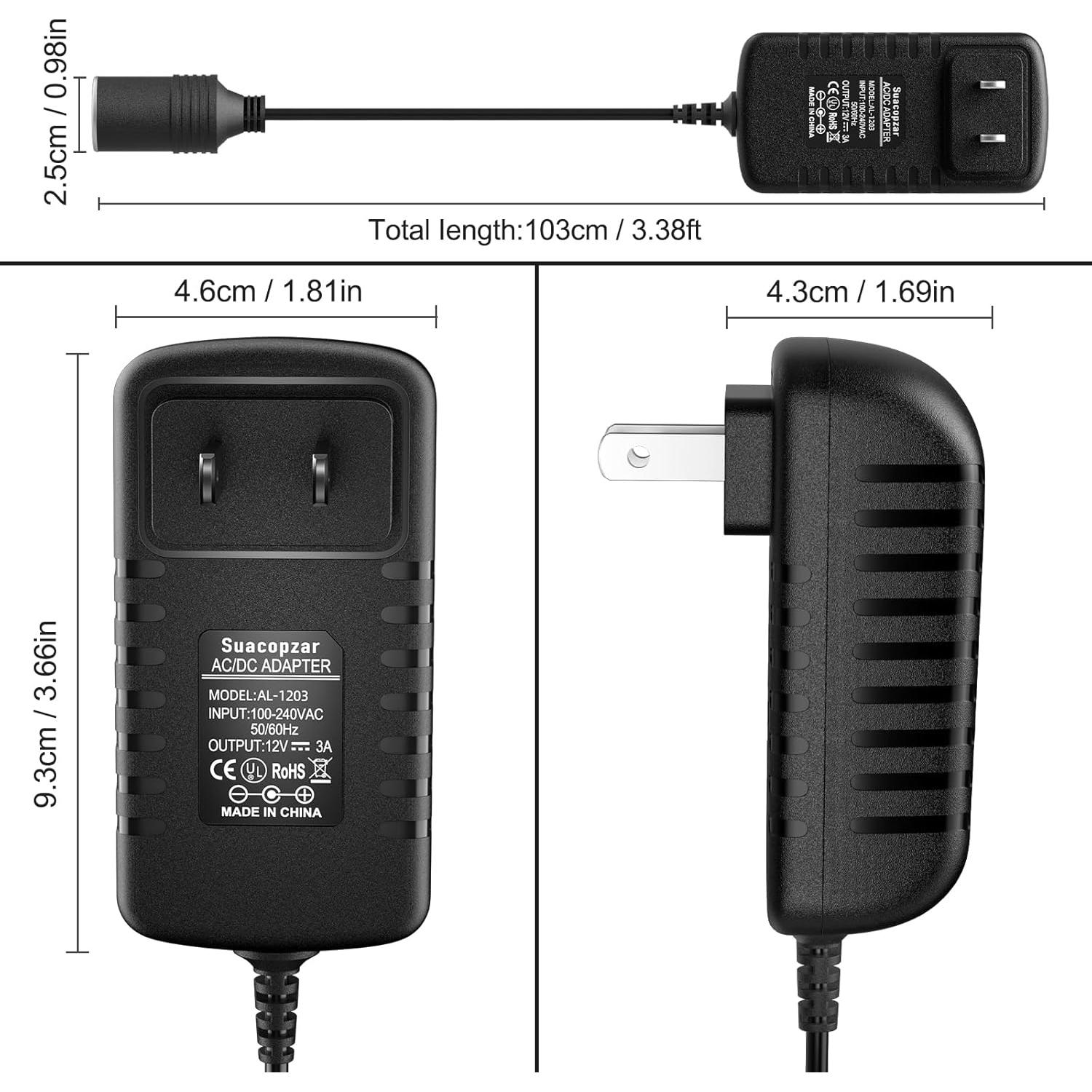 Convertidor CA a CC 12V 3A Subloom para coche