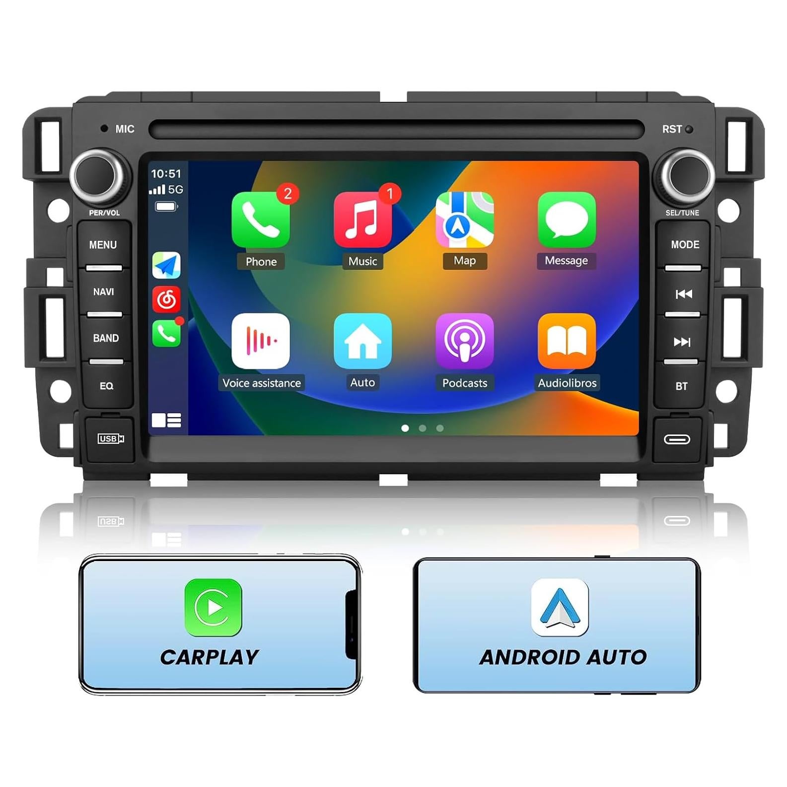 Estéreo de Coche AWESAFE para Chevrolet y GMC con Carplay