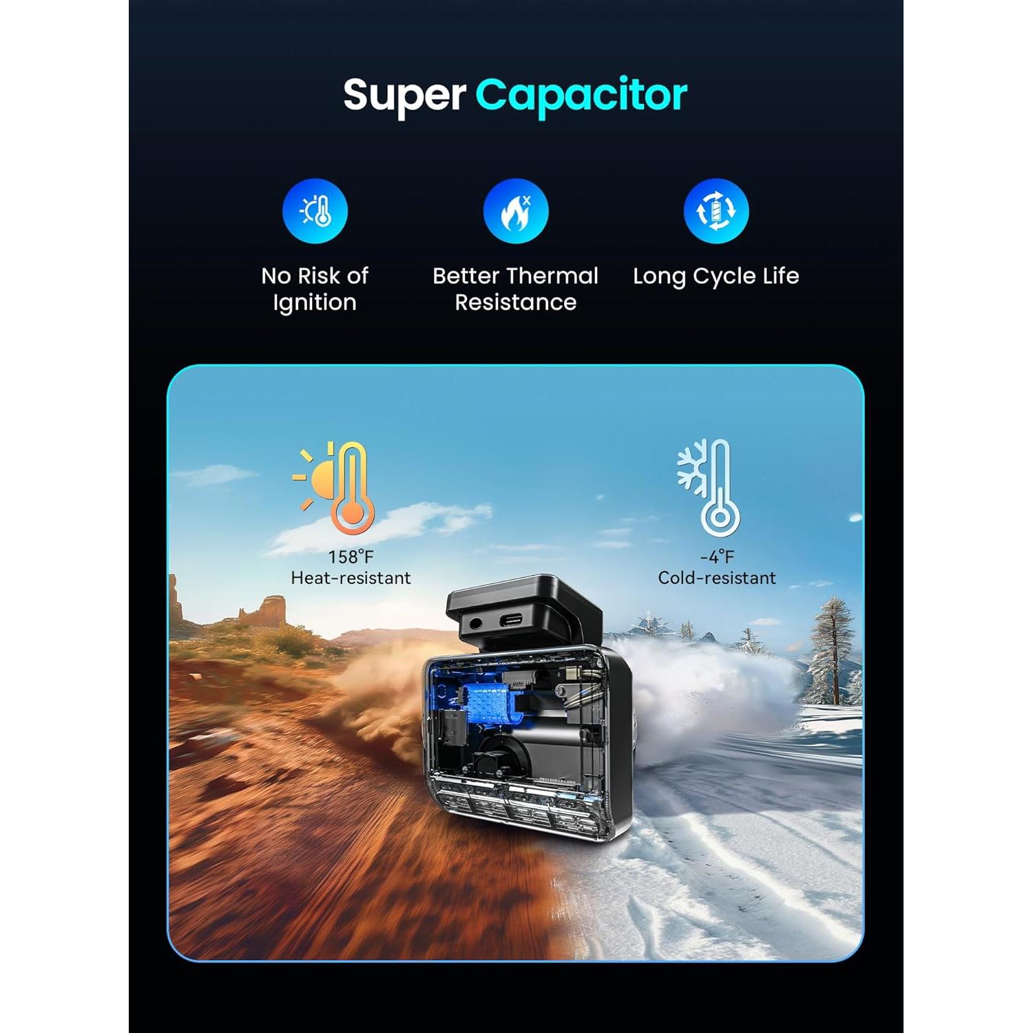 Cámara Dash DDPAI Z50 Pro 4K + 1080P Delantera y Trasera