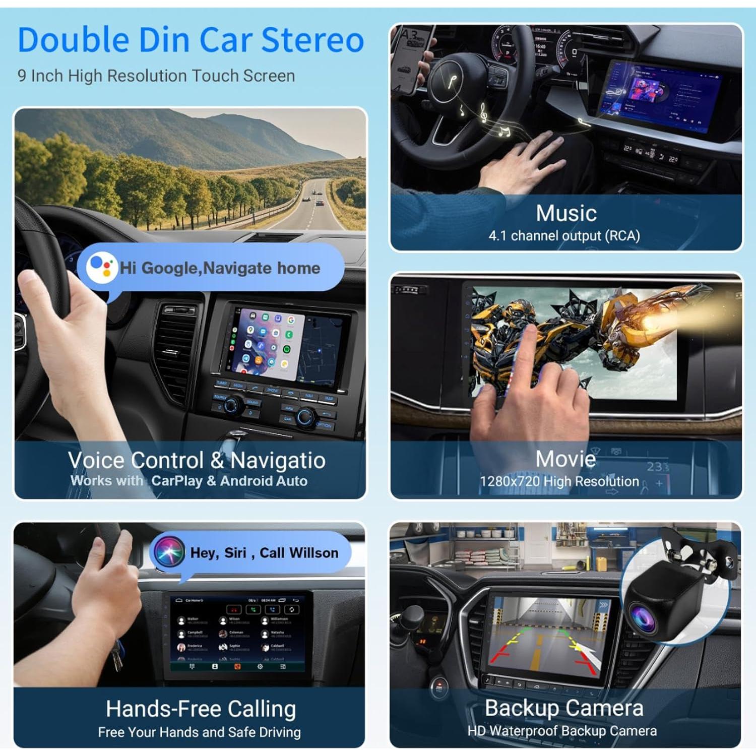 Estéreo Doble Din Haudio CVD9661-AJ Pantalla Táctil 9" GPS