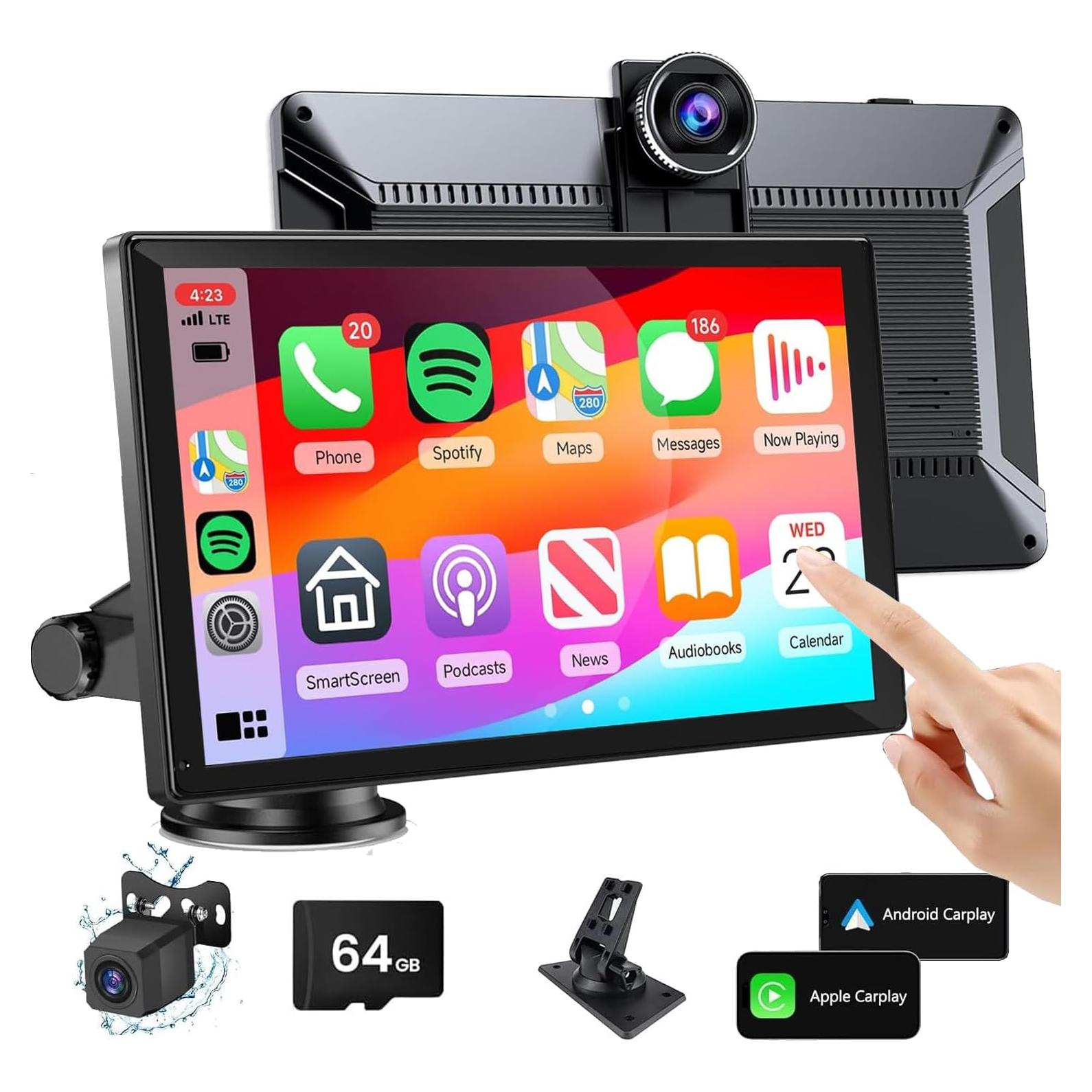 Pantalla Inalámbrica Carplay WECAMTX 9" con Cámara 4K y GPS