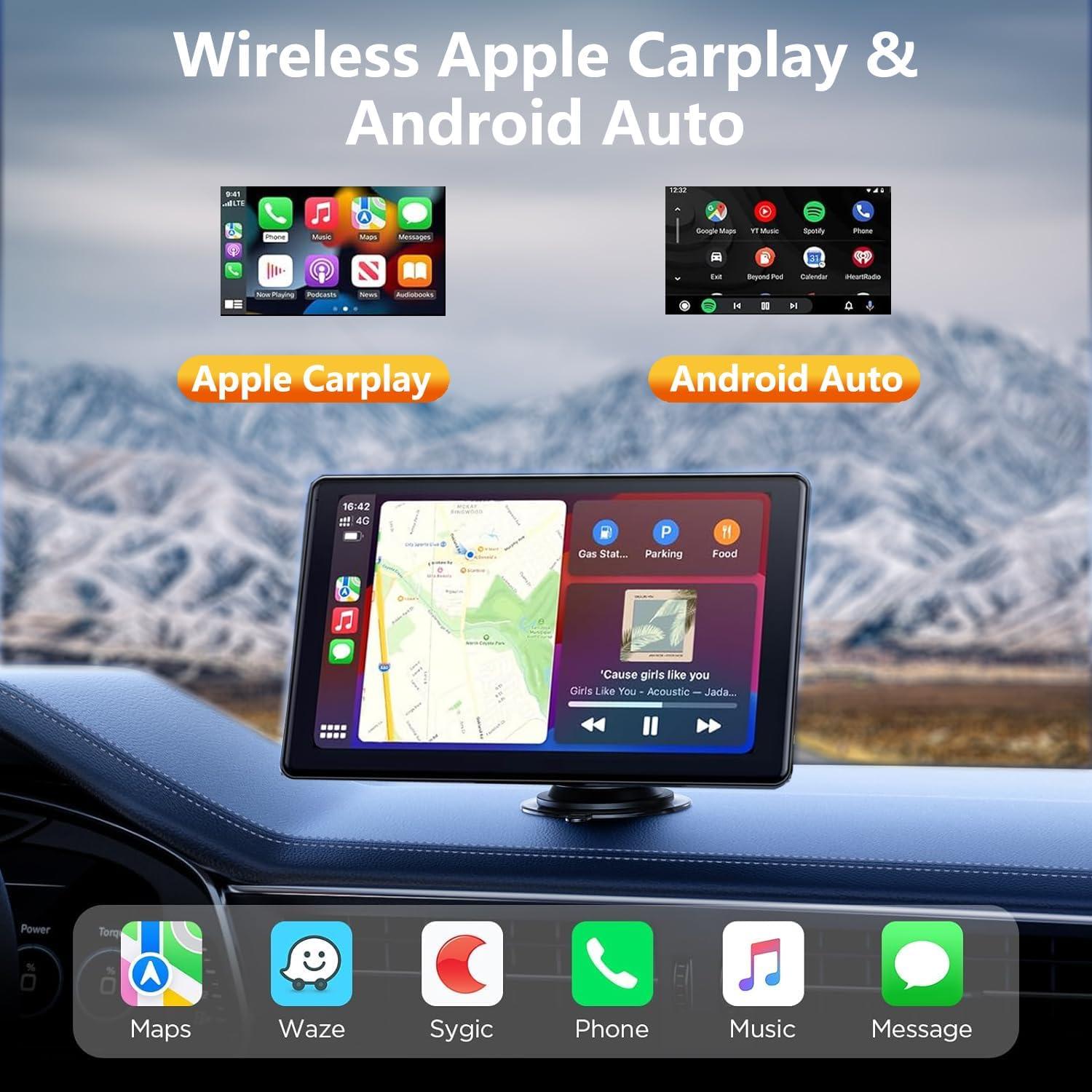 Pantalla Inalámbrica Carplay WECAMTX 9" con Cámara 4K y GPS