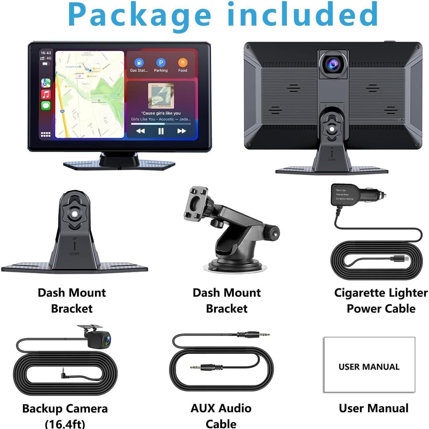 Pantalla Inalámbrica Carplay WECAMTX 9" con Cámara 4K y GPS