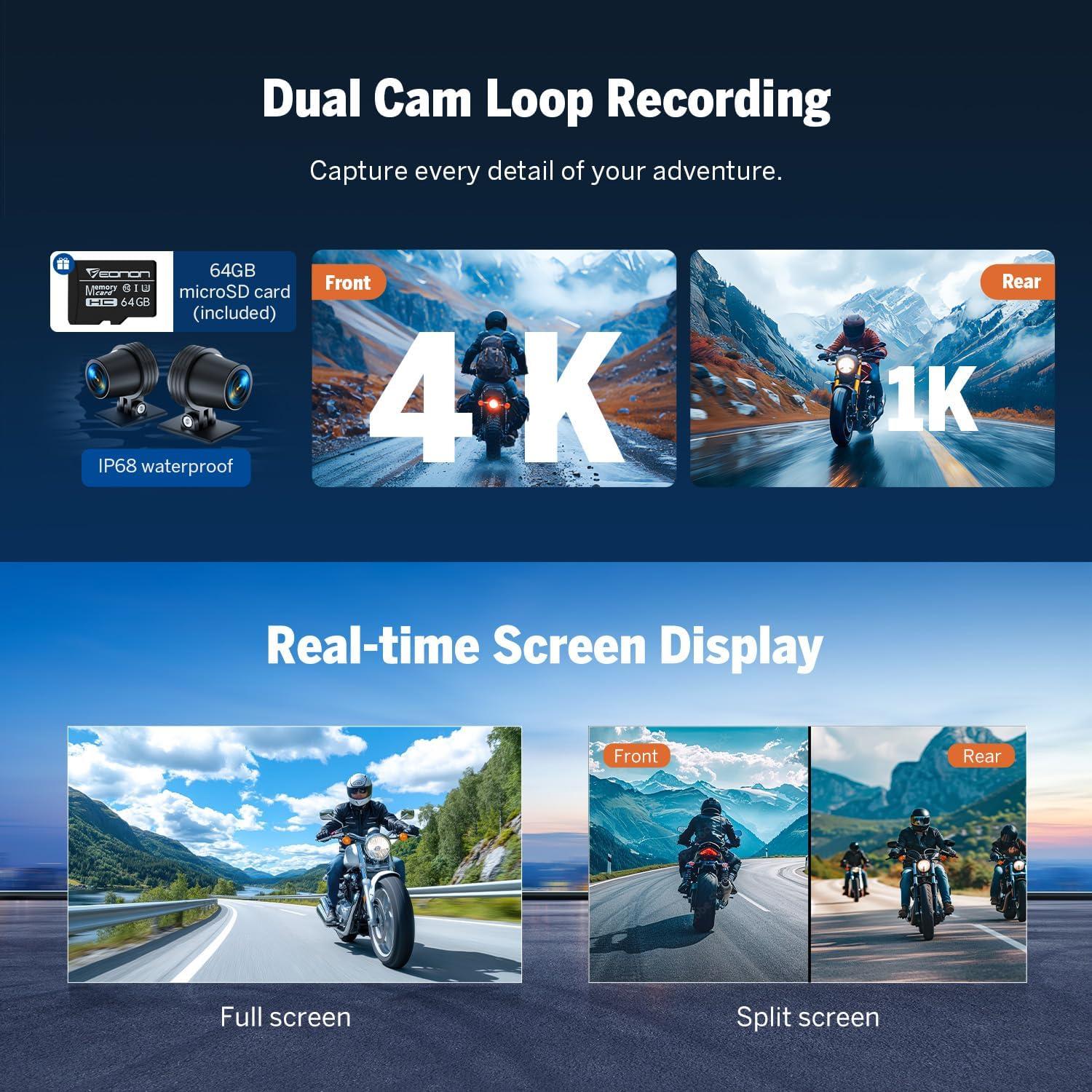 Pantalla para Motocicleta Eonon P6 7" CarPlay Android Auto Bluetooth