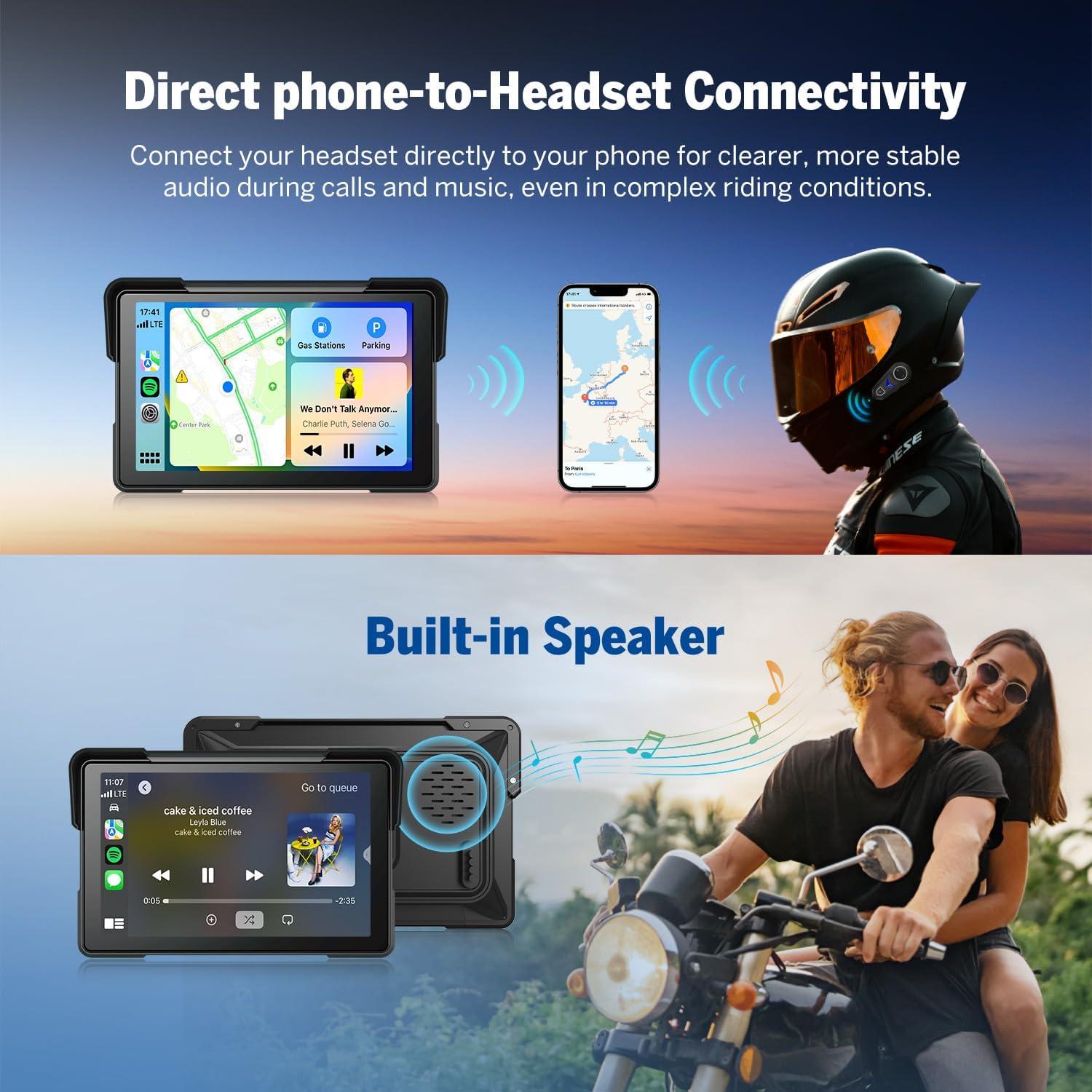 Pantalla para Motocicleta Eonon P6 7" CarPlay Android Auto Bluetooth
