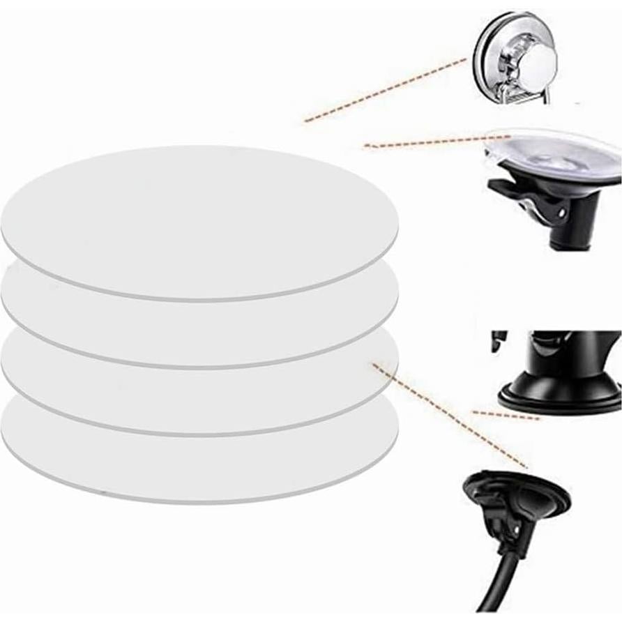 4 Discos Adhesivos Doble Cara 80mm MGQFY Transparente