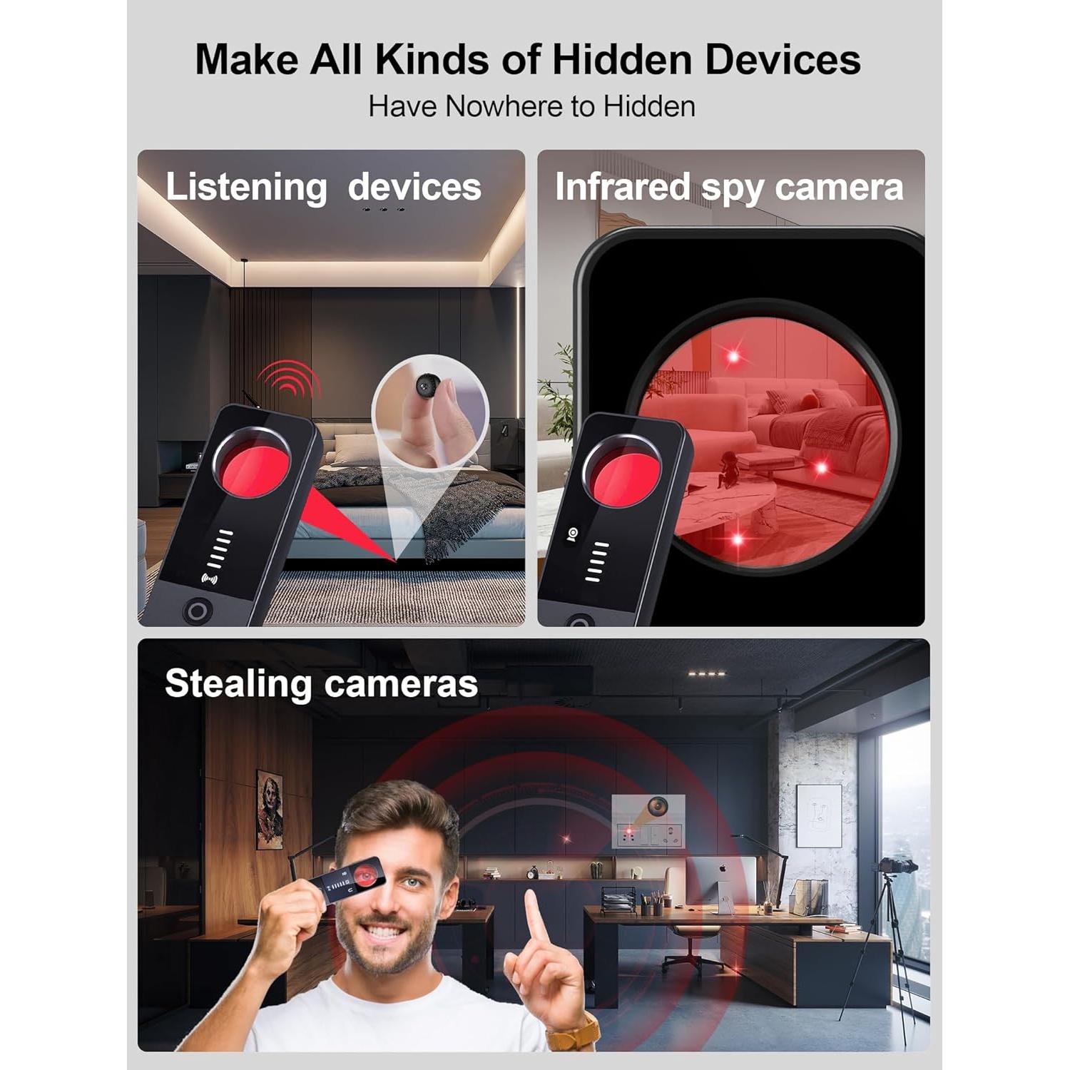 Detector de Cámaras Ocultas y Bugs CountureMode G007 - RF, GPS
