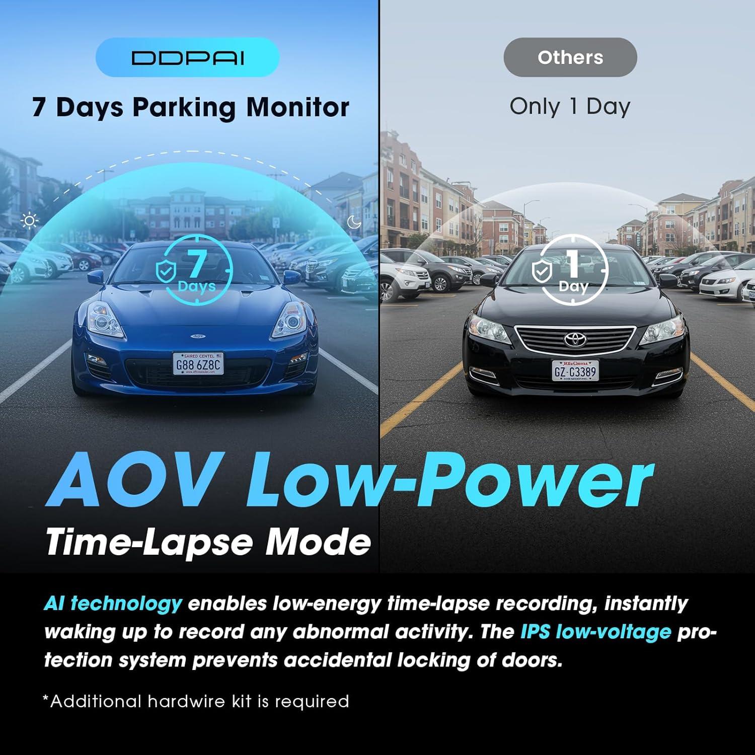 Cámara Dash DDPAI Z60 4K + 1080P Doble, Visión Nocturna