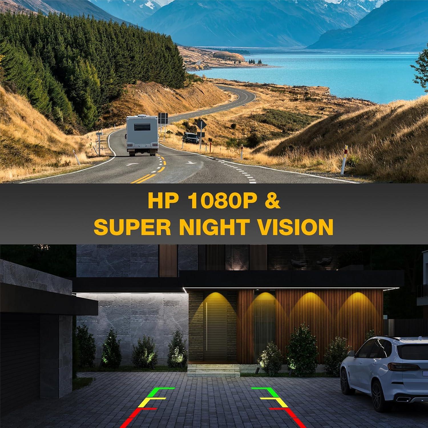 Cámara de Respaldo AHD 1080P RAAYOO L002-U2, 170° Visión Nocturna