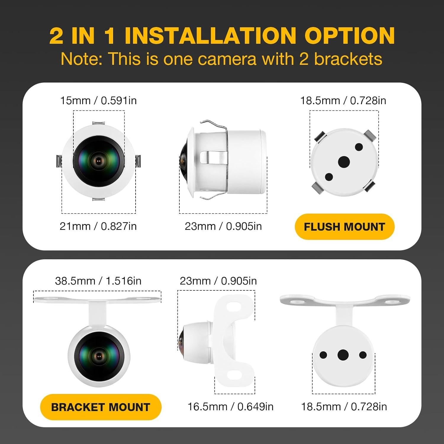 Cámara de Respaldo AHD 1080P RAAYOO L002-U2, 170° Visión Nocturna