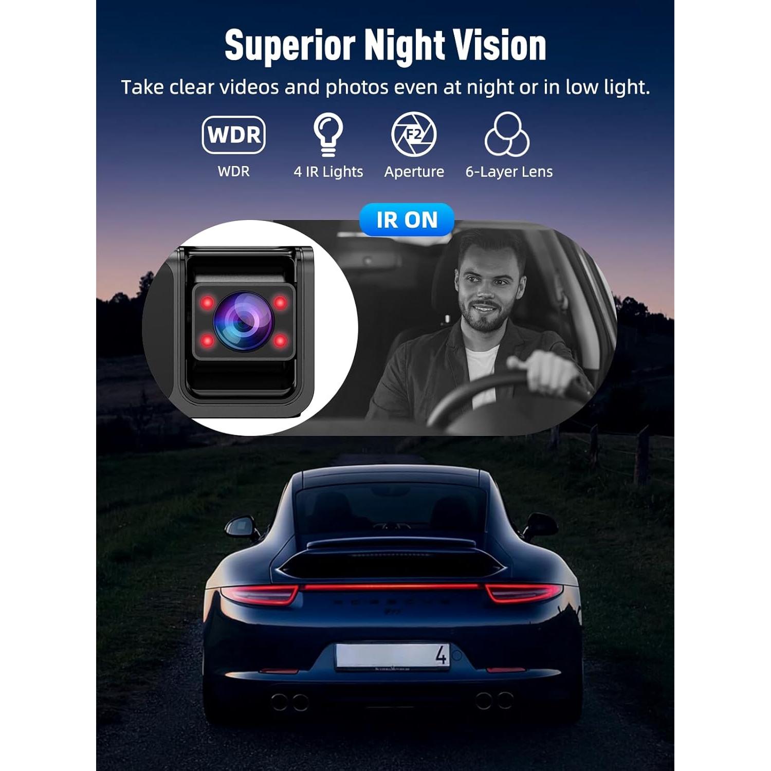 Cámara Dash HunterMax 3 Canales 4K+1080P WiFi 5G Plata