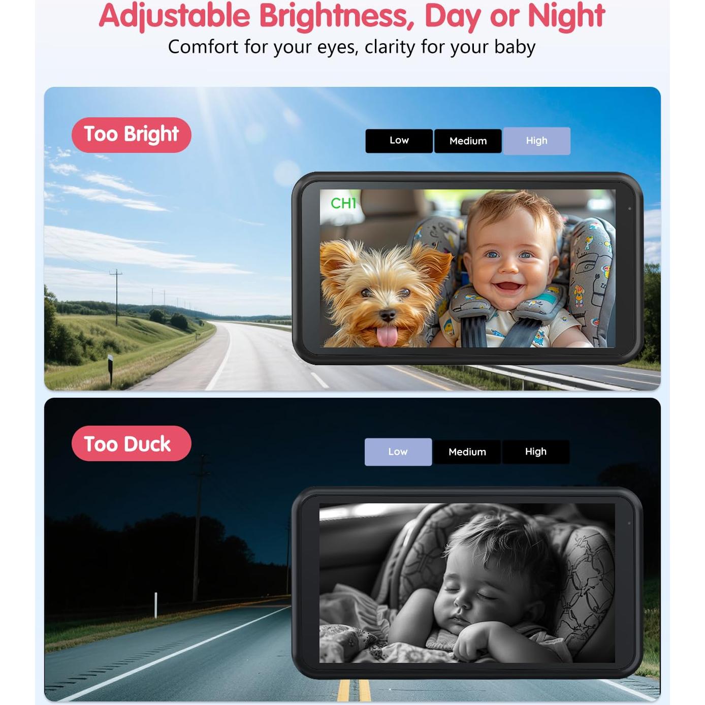 Cámara para Bebés BM2 PRO Luckview 1080P Pantalla 5.2"