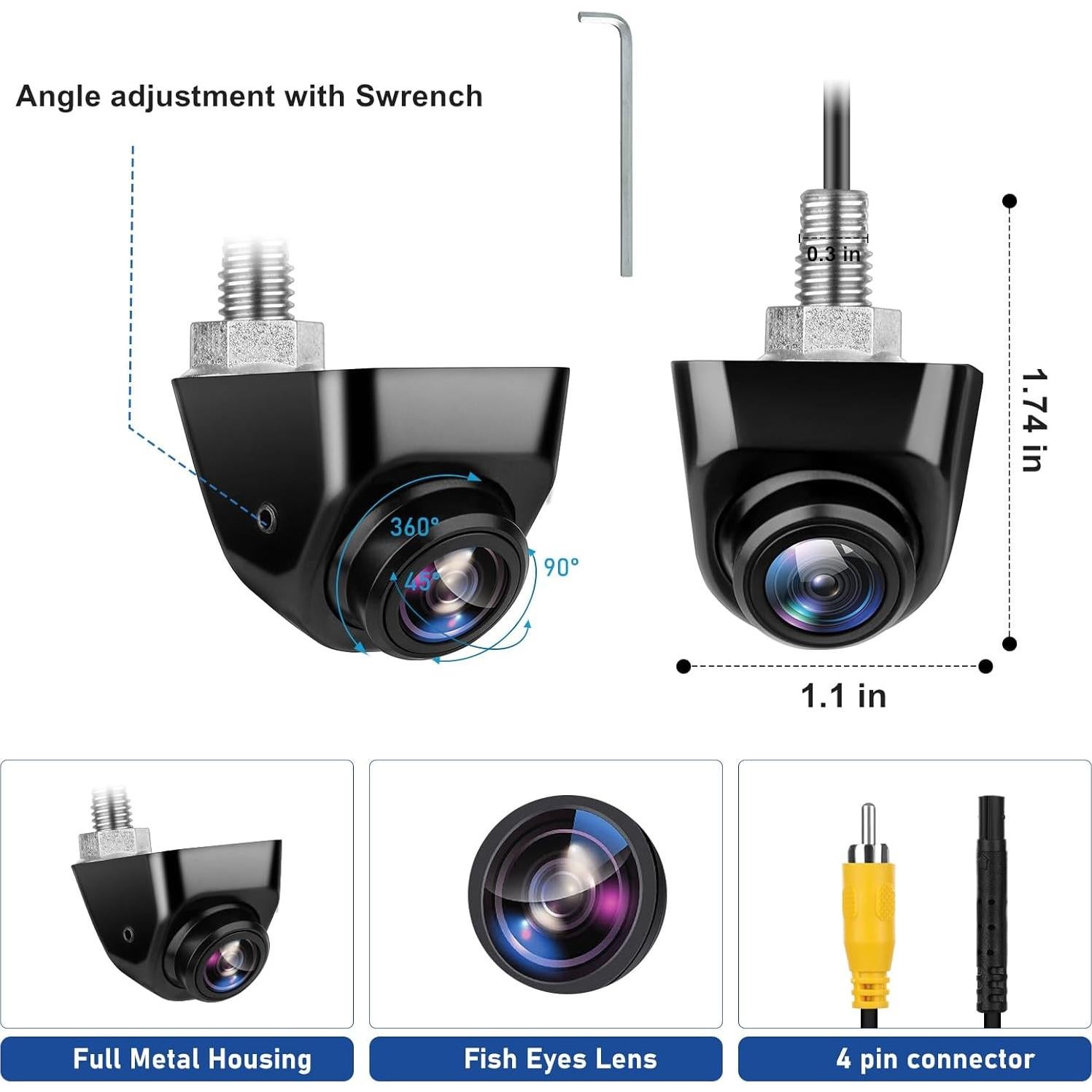 Cámara de Respaldo GLK AHD 1080P Impermeable con Visión Nocturna