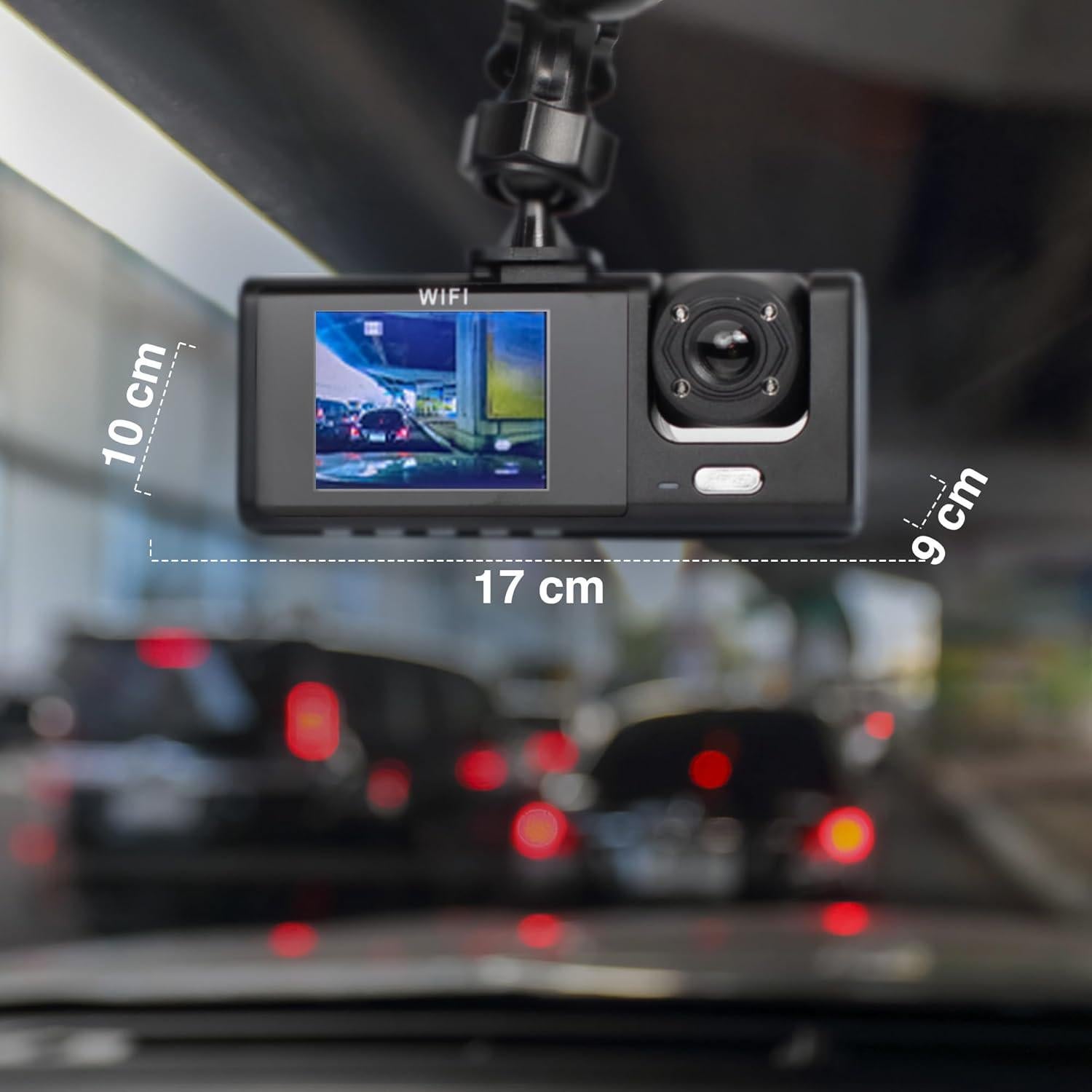 Cámara Dash 3 Canales 1080P Handy con Visión Nocturna