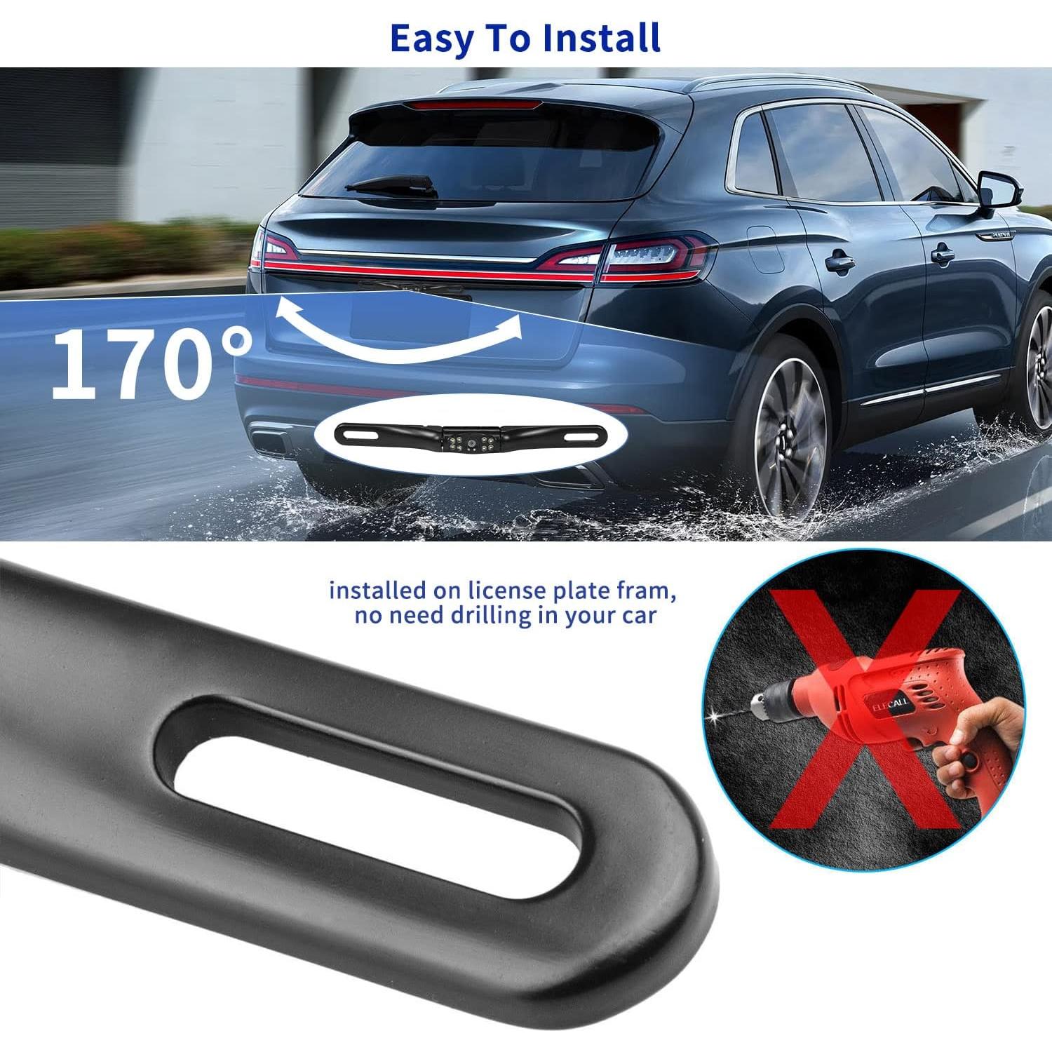 Cámara de Respaldo Kairiyard para Placa de Licencia 170° HD