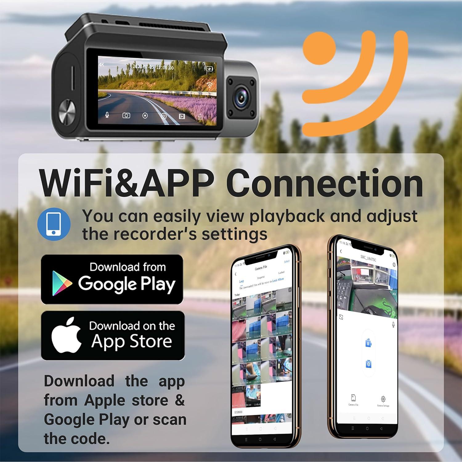 Cámara Dash 4K VIGARD S13 3 Canales con WiFi y GPS