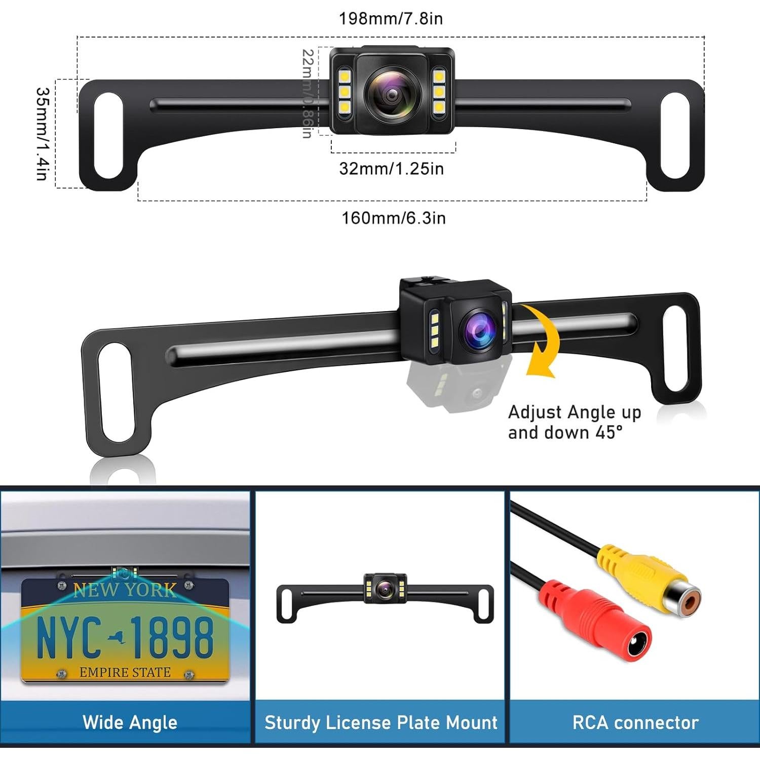 Cámara de Respaldo GLK AHD 1080P con Visión Nocturna 170°